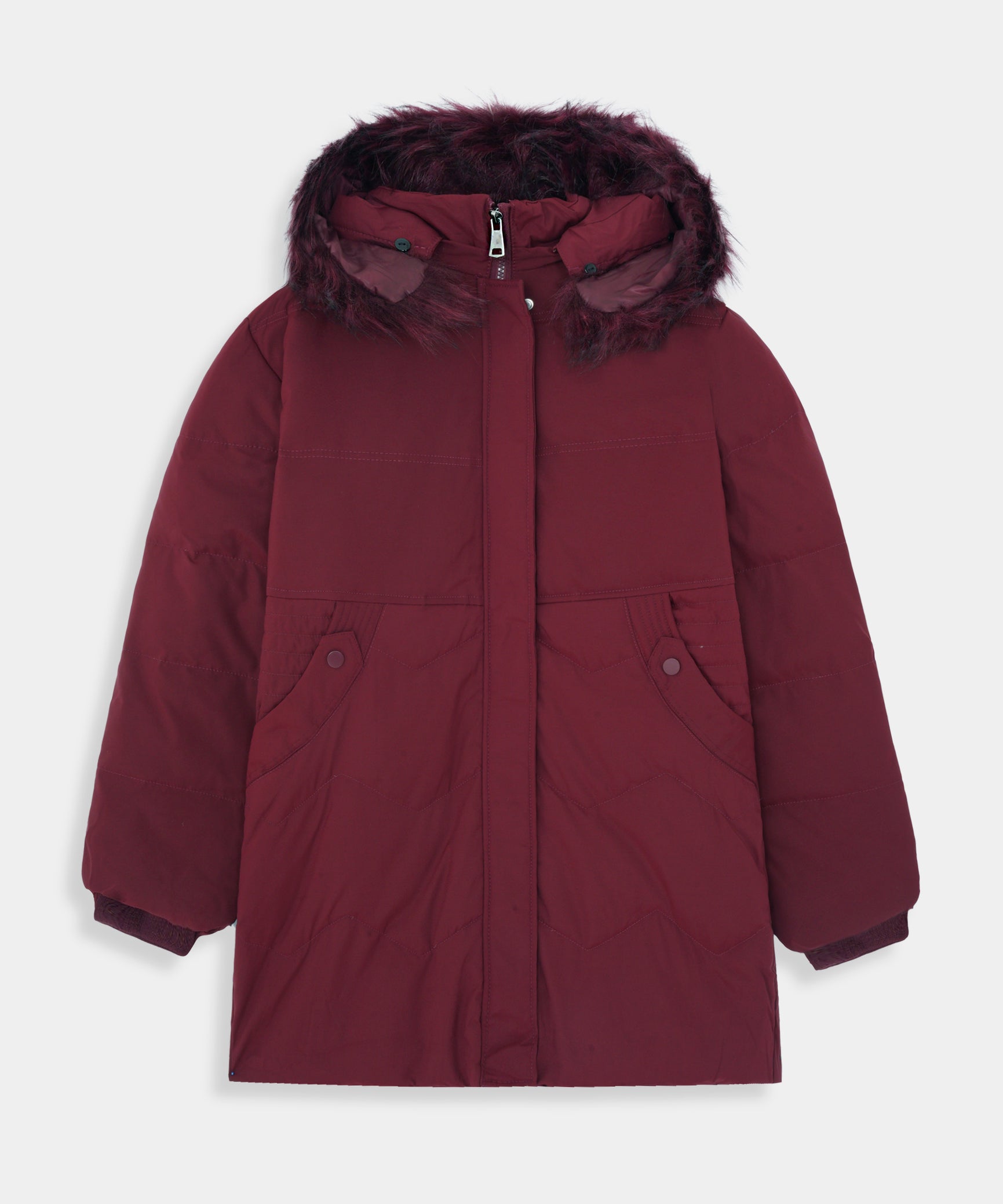 Women Imported Wool Long Coat Fur Hoodie