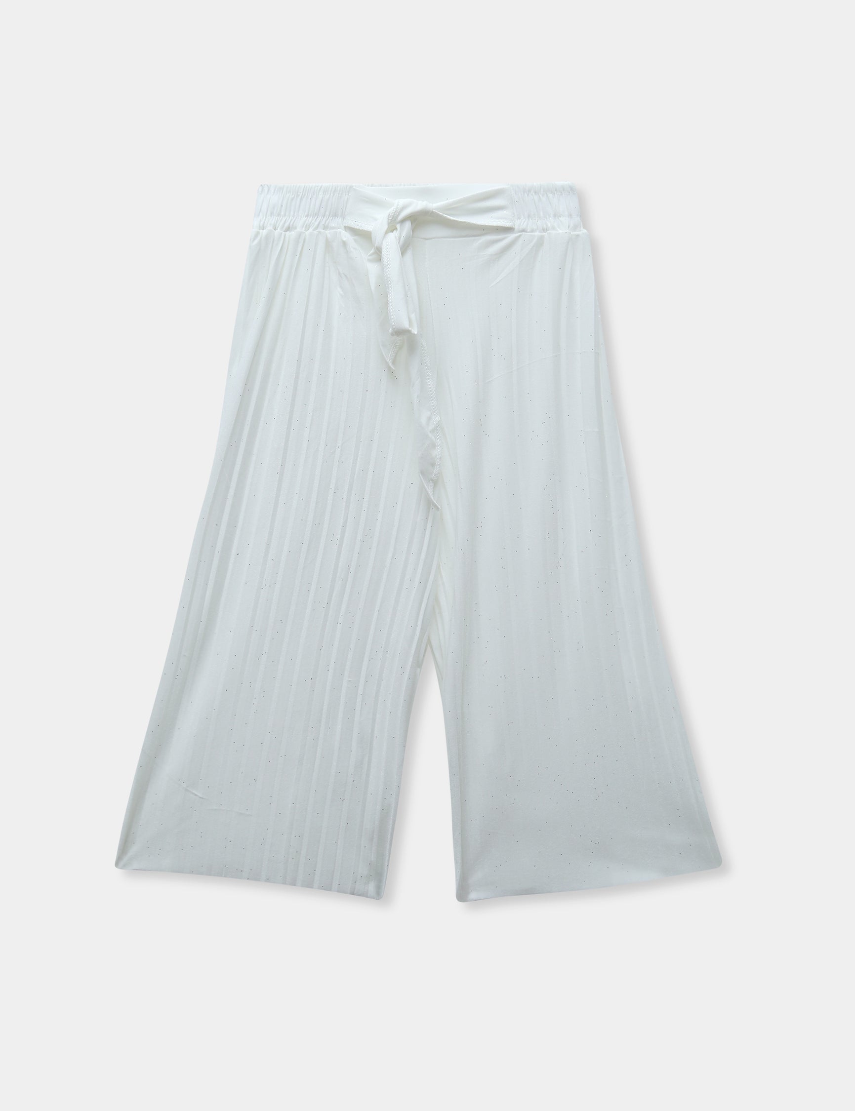Girls Imported Linen Cotton White Bell Bottom Plazo Trouser