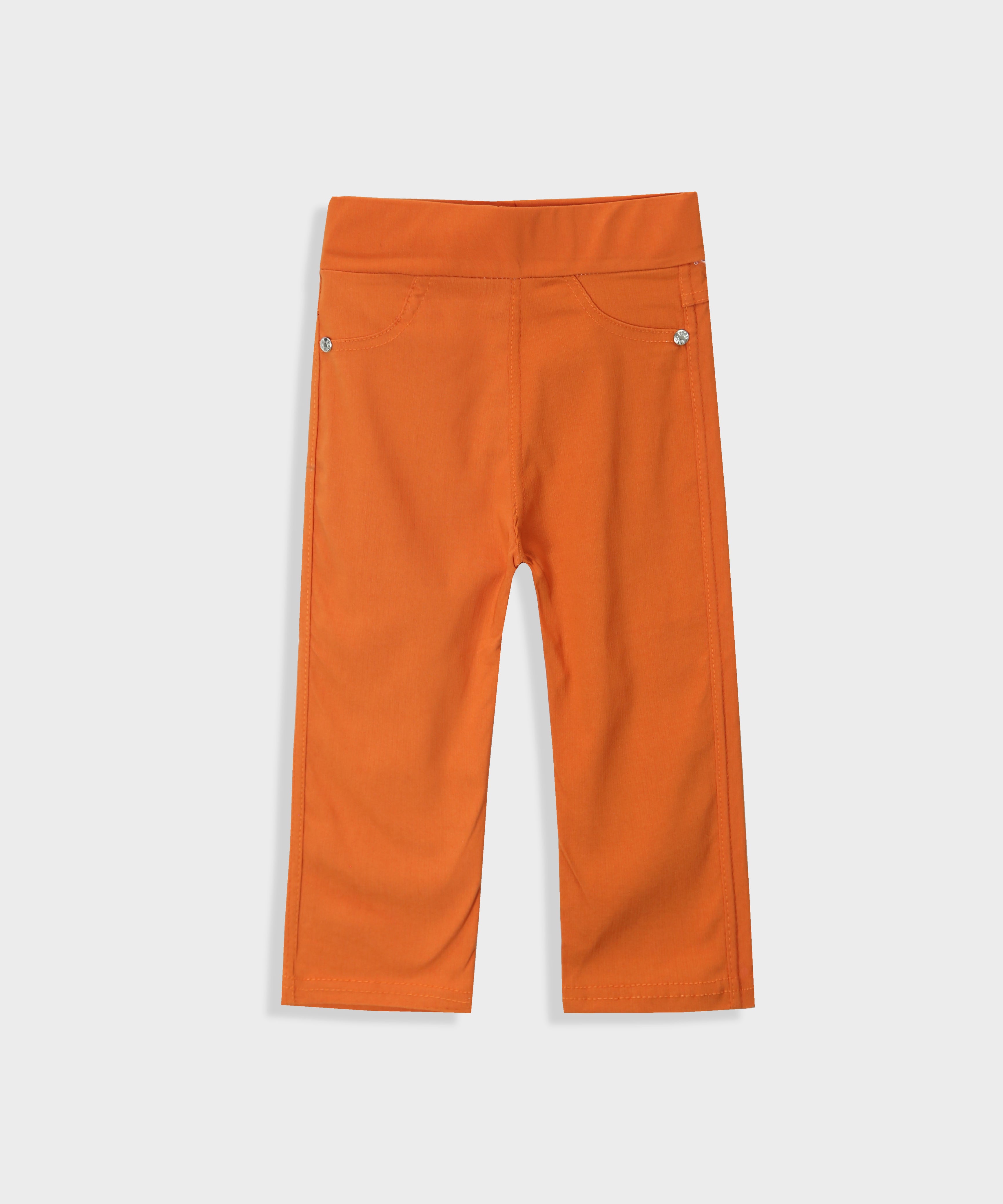 Imported Orange Pant Tights For Girls