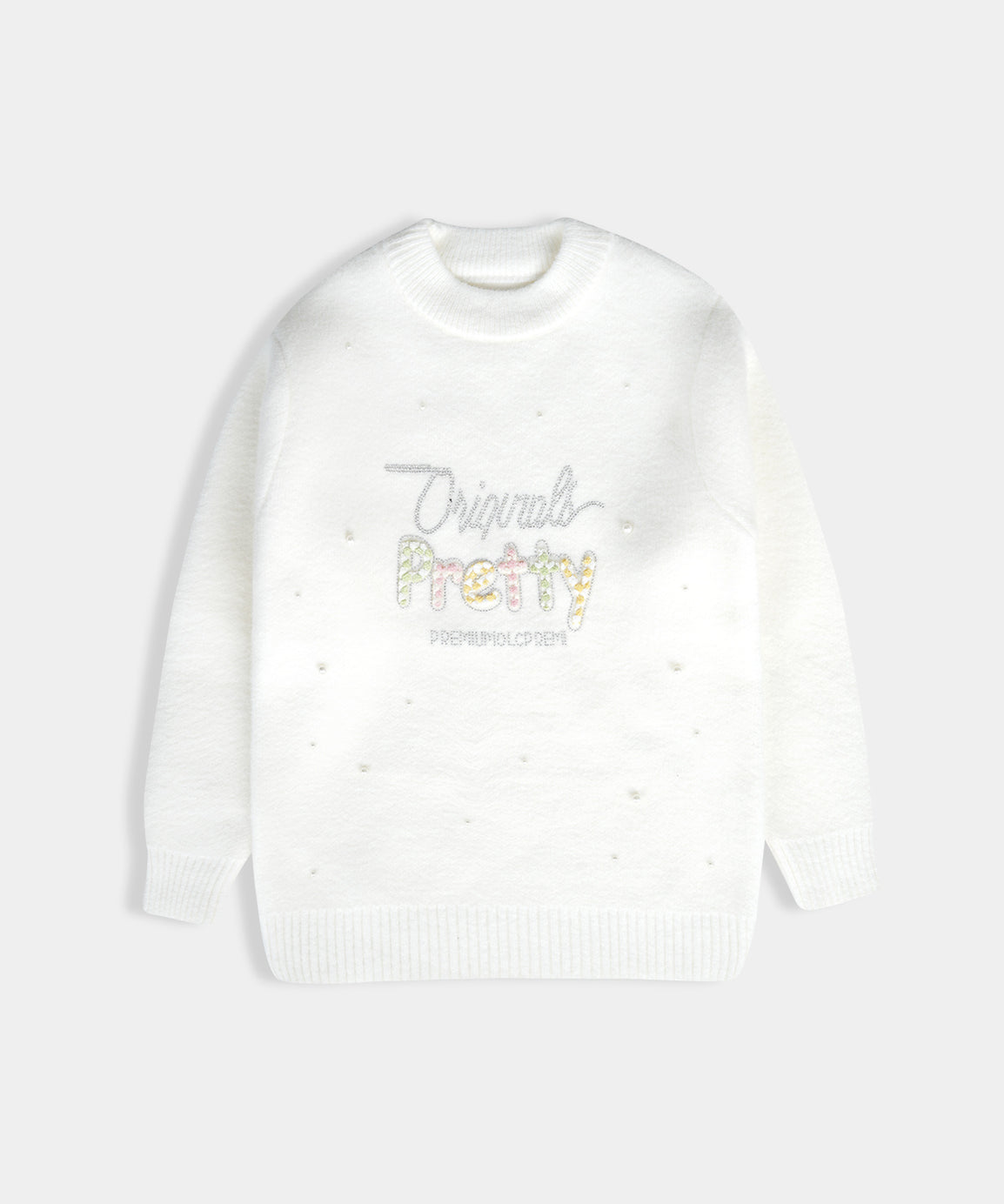 Imported Soft Wool White And Originals Pretty Sweatshirt For Girls