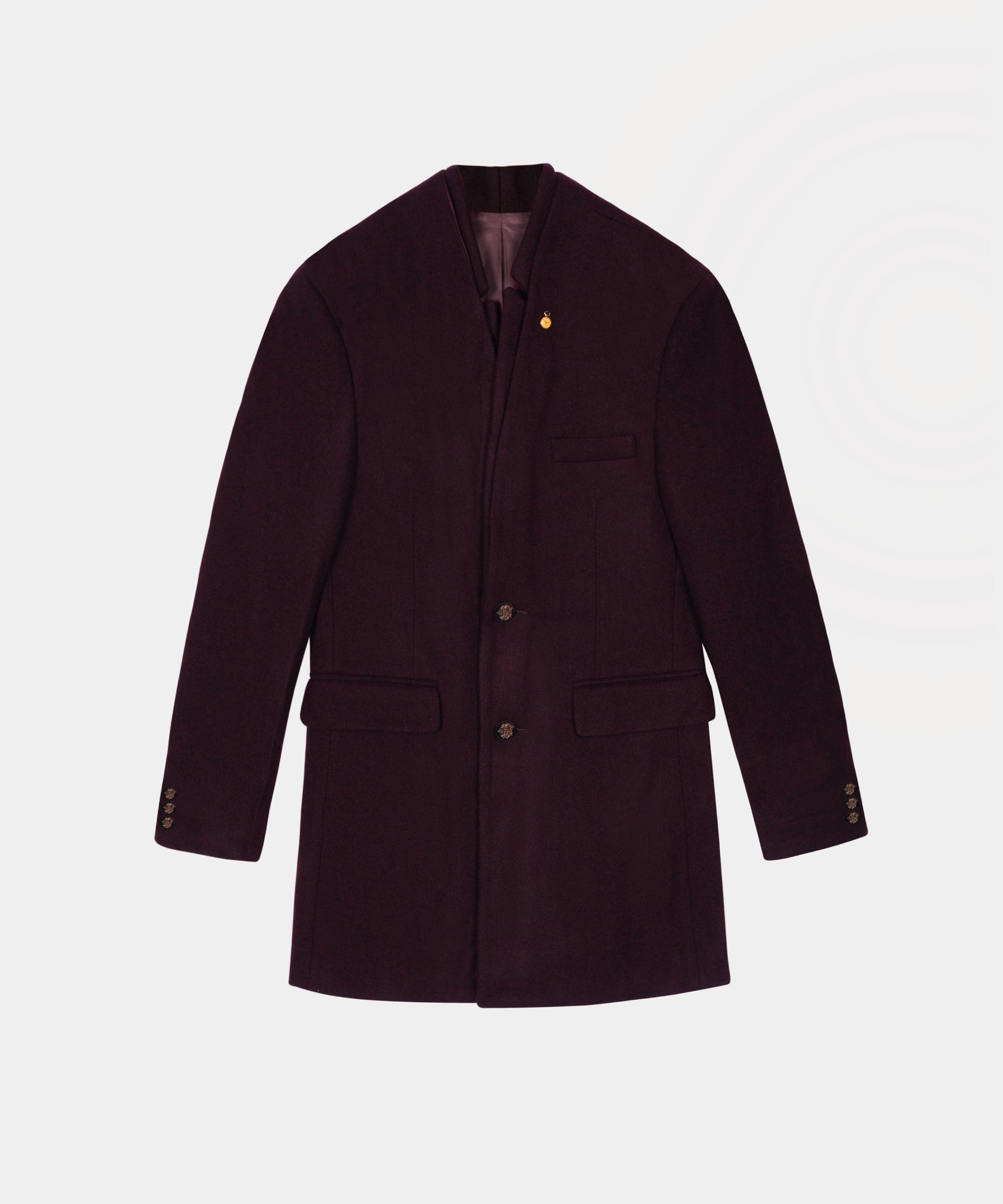 Women Imported Wool Burgundy Coat