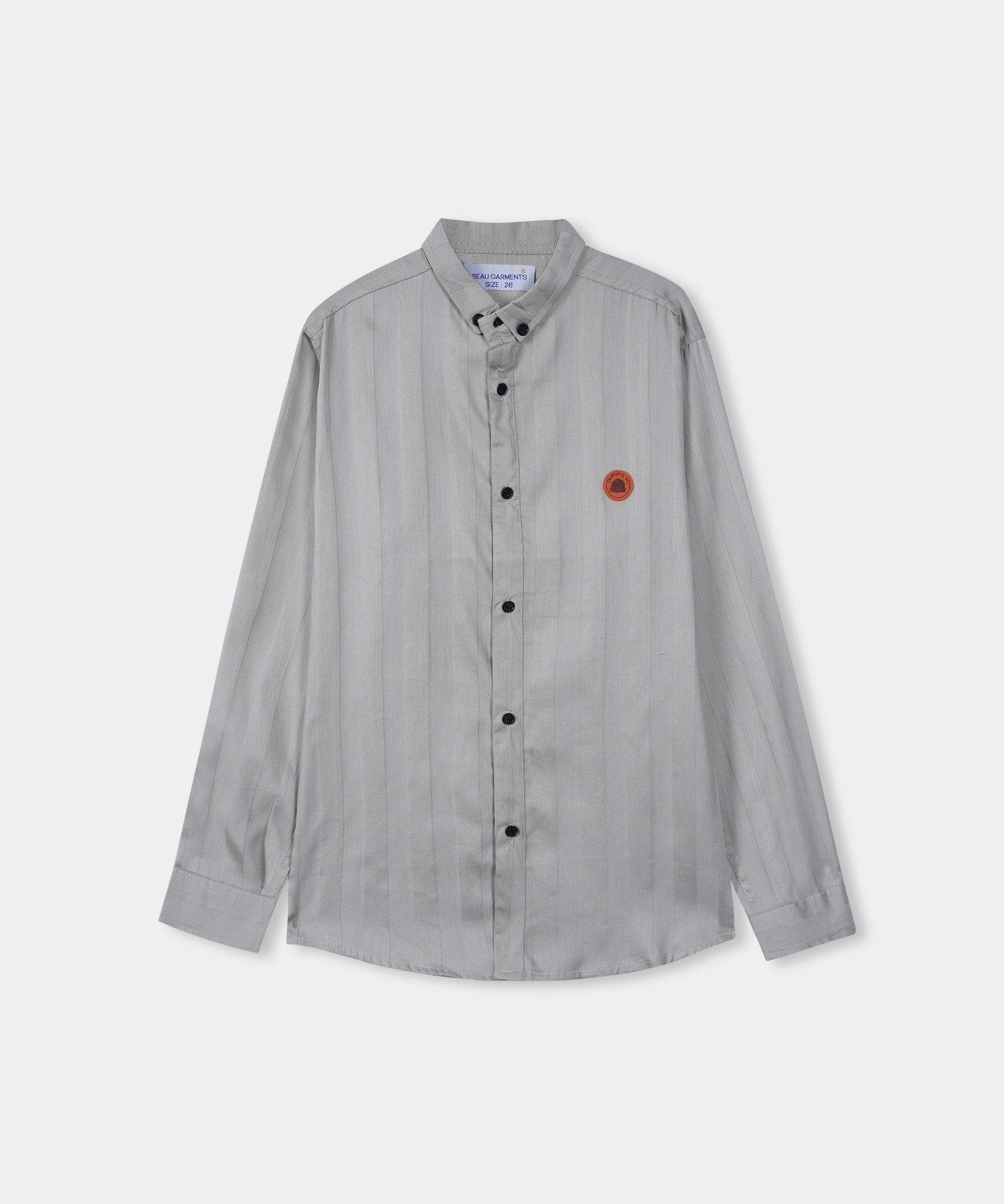 Imported Boys Striped Slim Fit Grey Soft Cotton Shirt