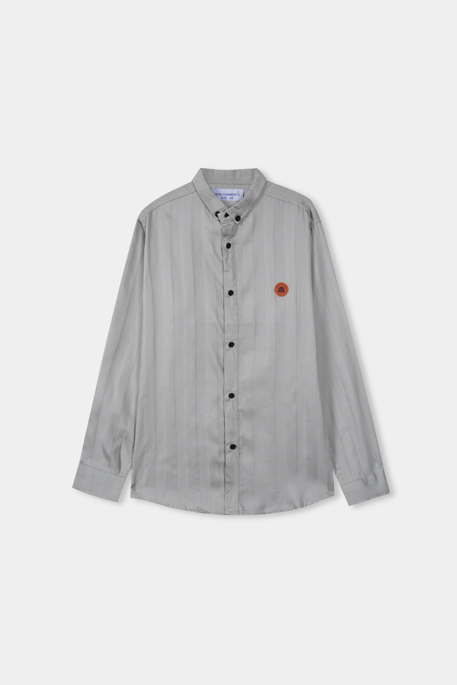 Imported Boys Striped Slim Fit Grey Soft Cotton Shirt