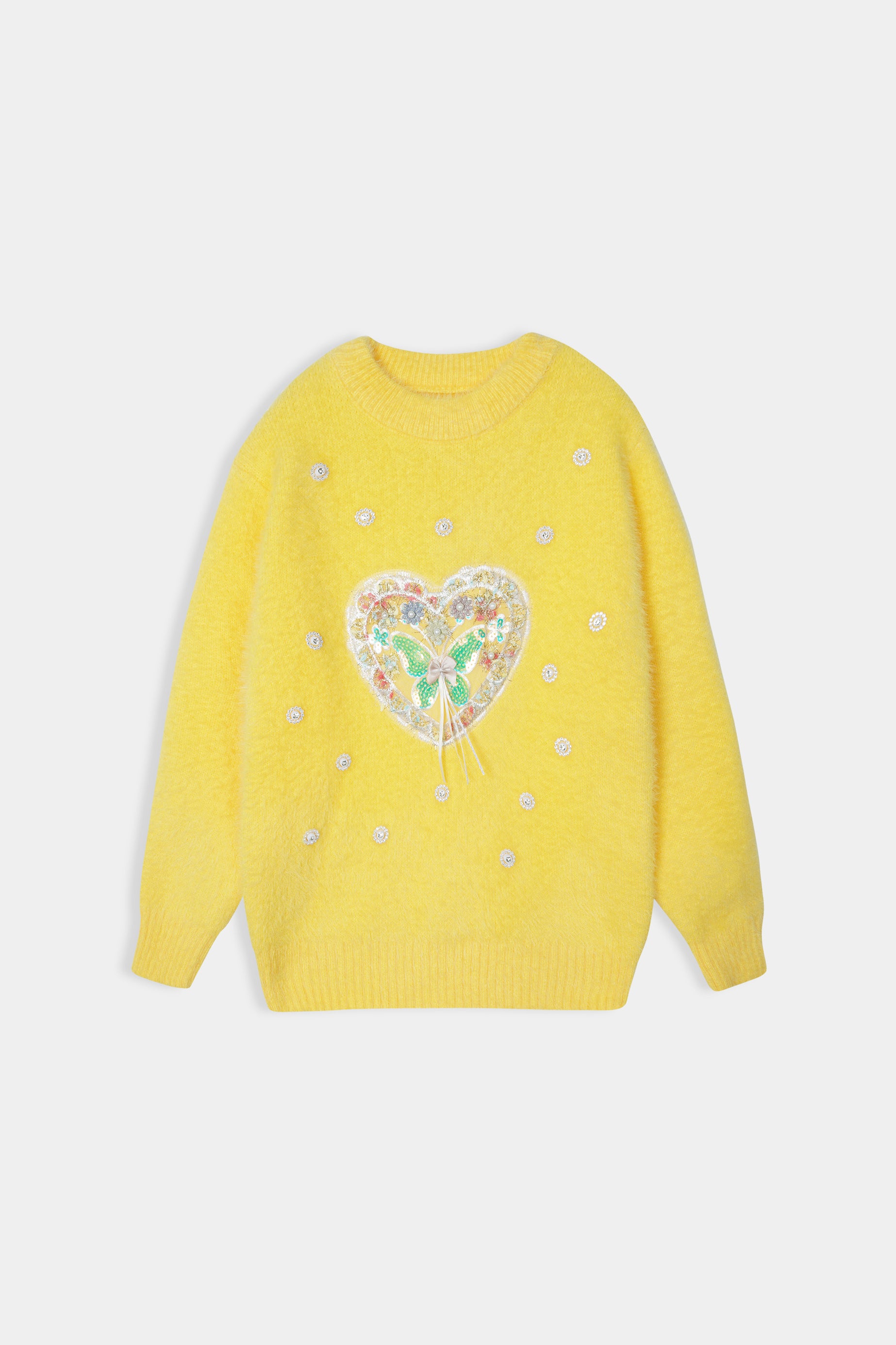 Imported Soft Wool Yelloe Sweatshirt For Girls