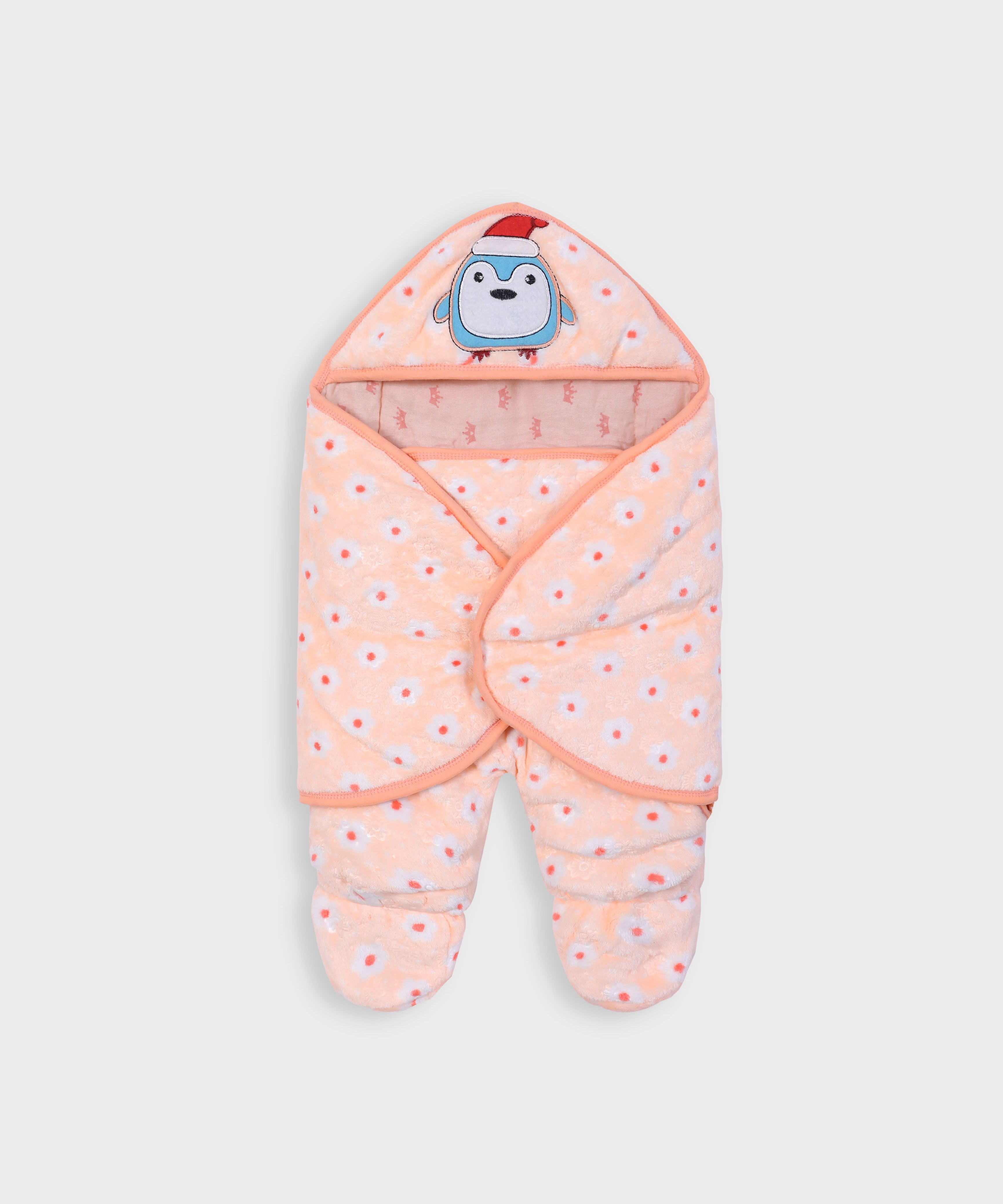 Imported Hooded Soft Blanket Cum Wrapper For Newborn Babies (0-12 Months)