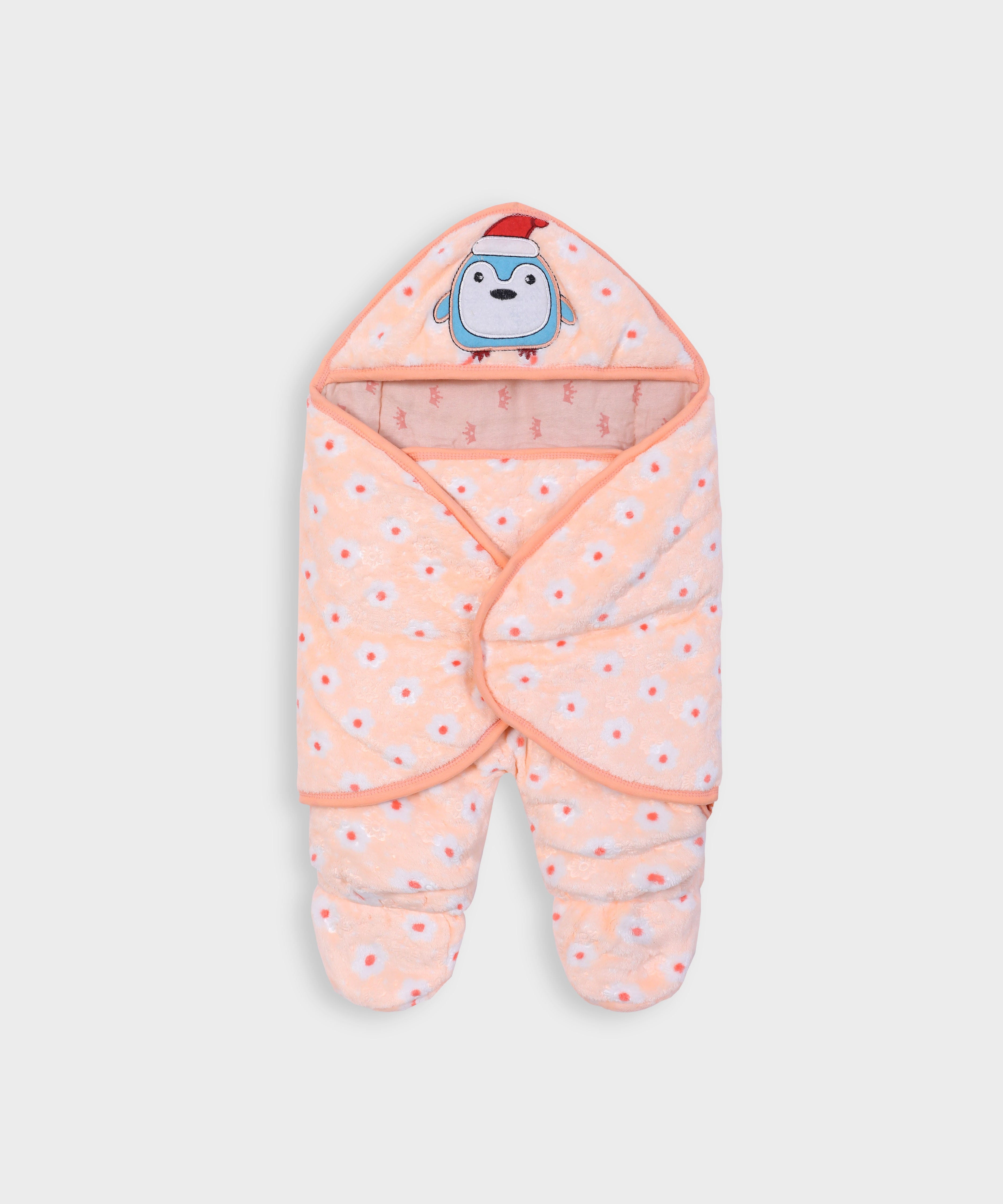 Imported Hooded Soft Blanket Cum Wrapper For Newborn Babies (0-12 Months)