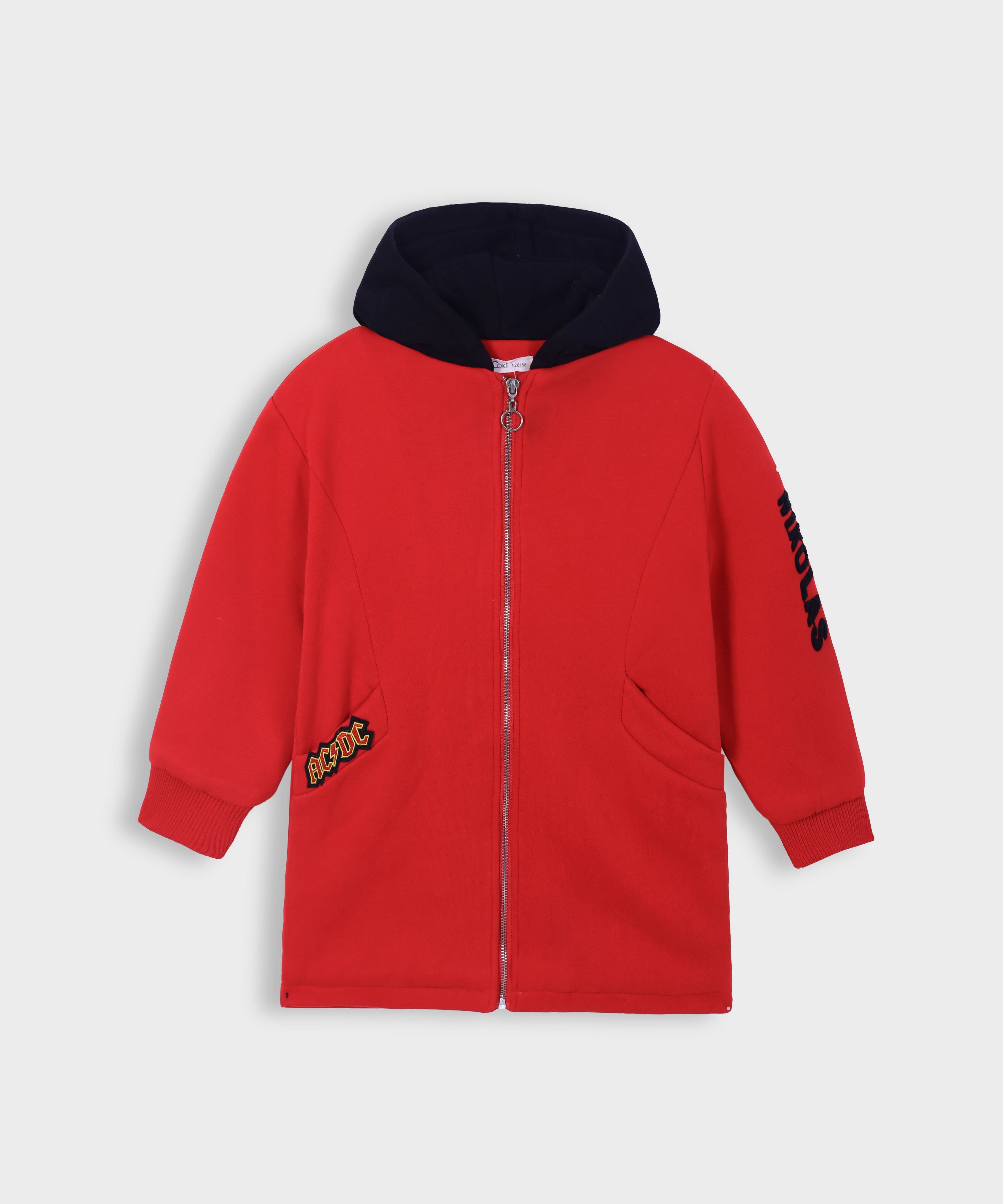 Imported Girls Fleece Red Zipper Hoodie