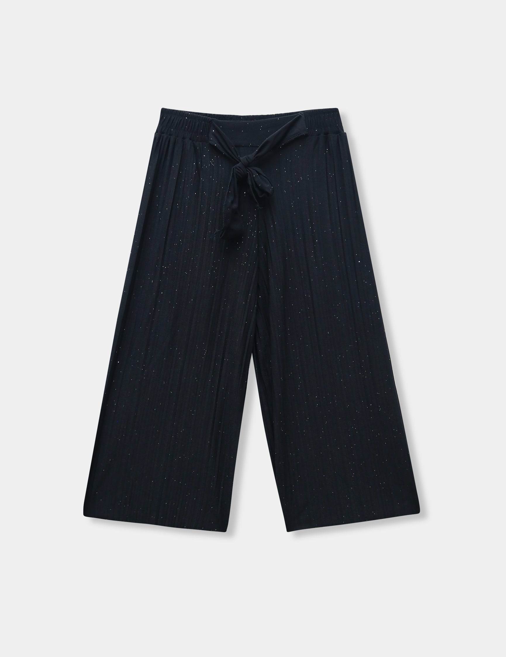 Girls Imported Linen Cotton Black Bell Bottom Plazo Trouser