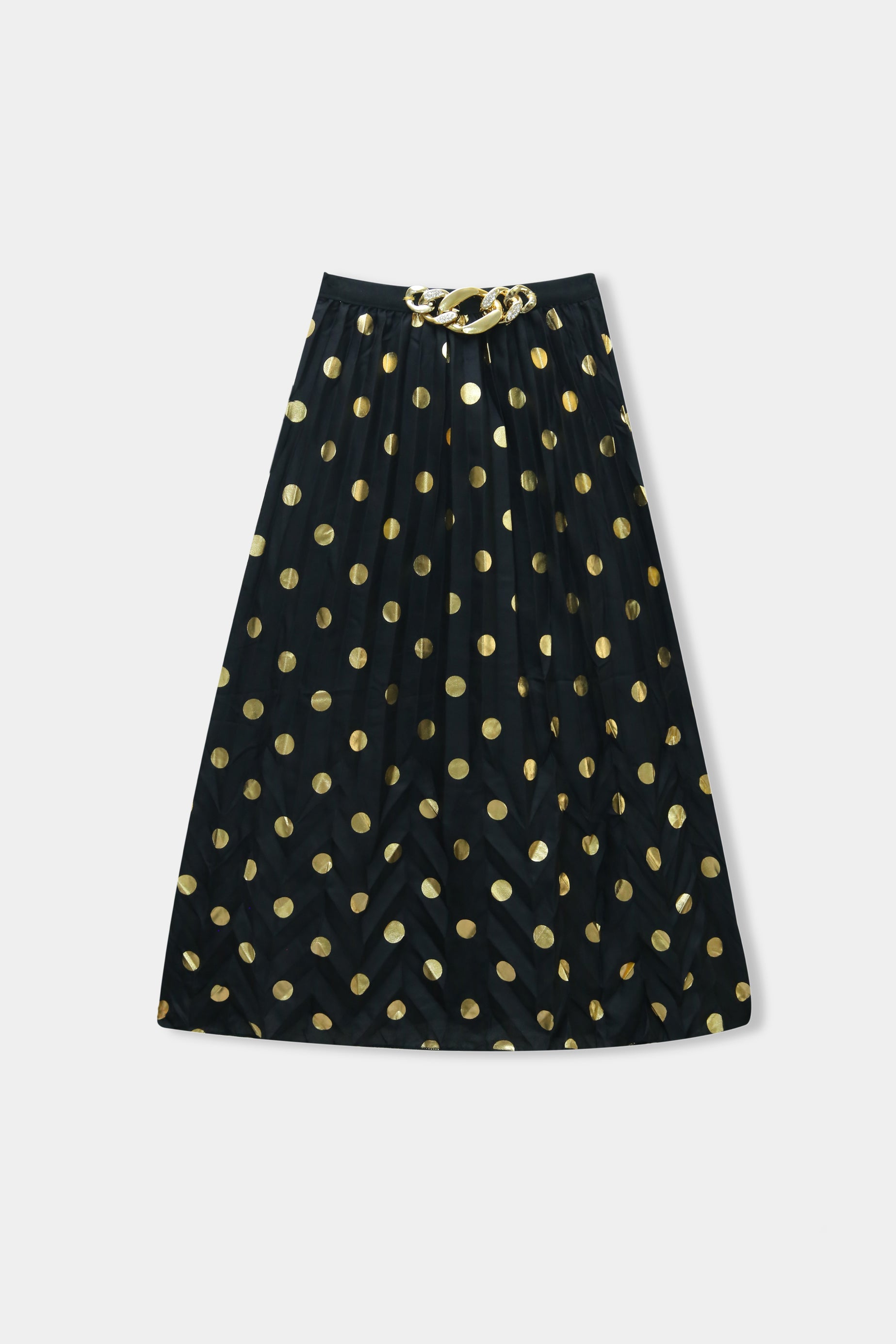 Girls Imported Bell Bottom Black Skirt with Gold Hock