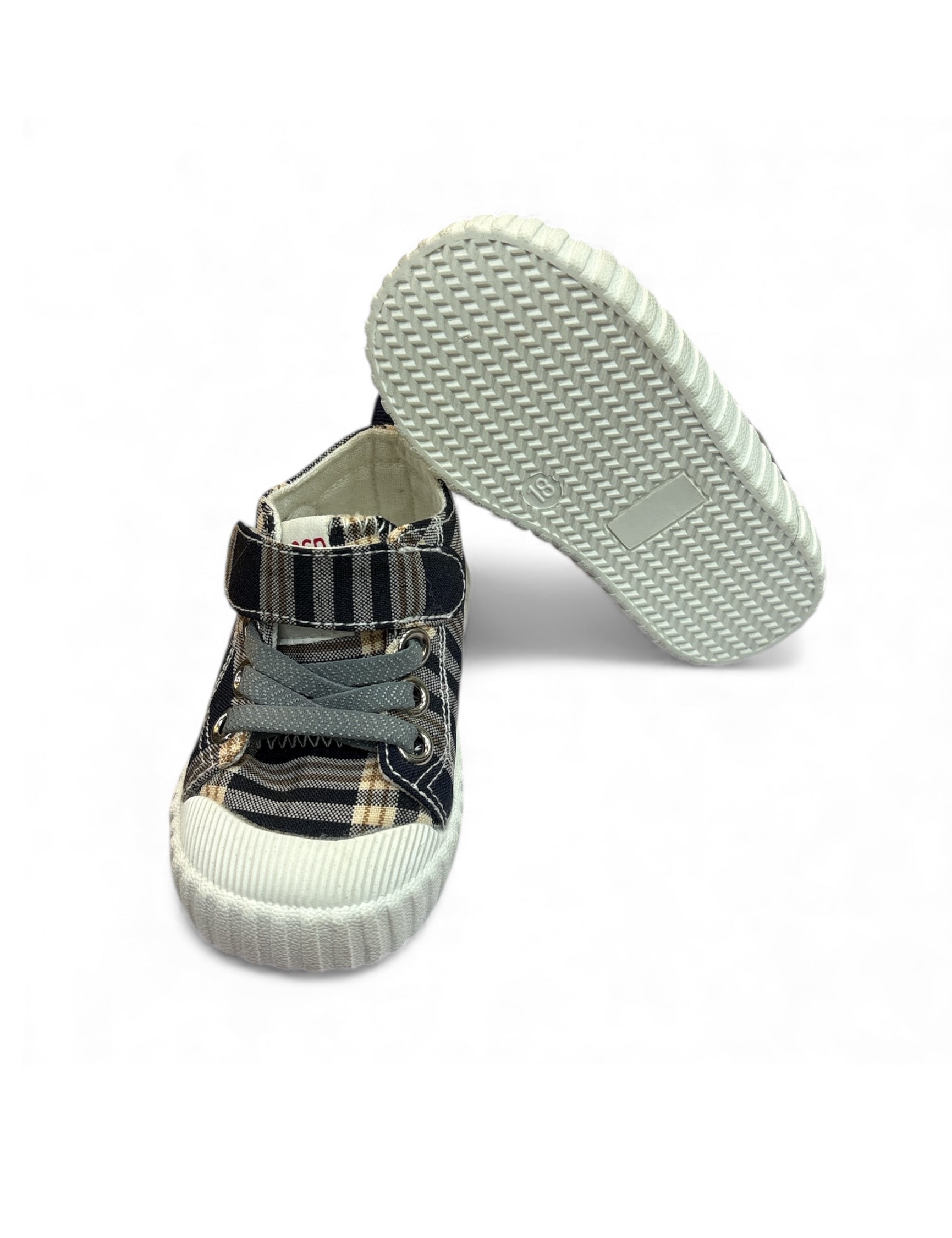 Imported- Plaid Paws Prewalker kid's sneaker