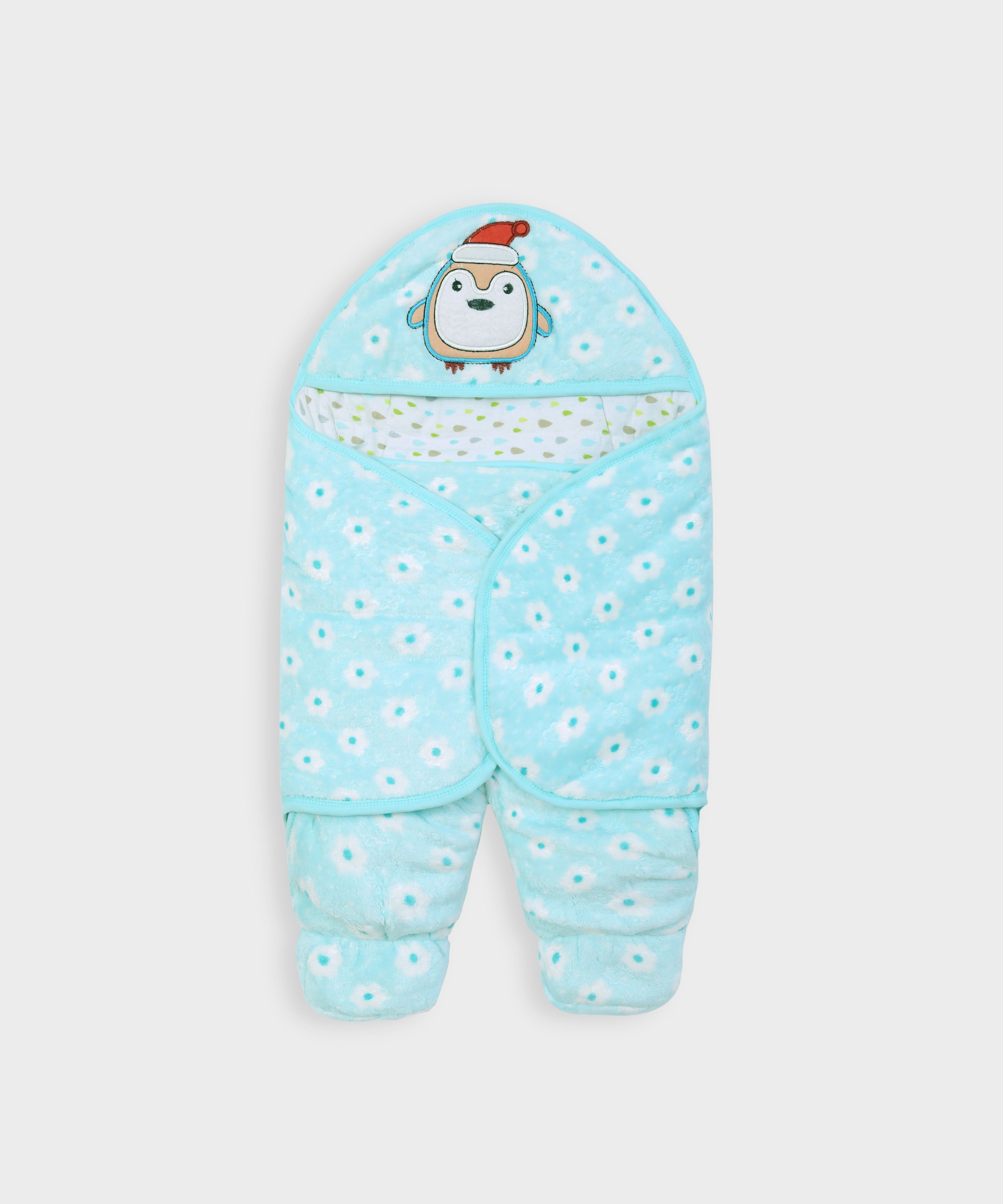 Imported Hooded Soft Blanket Cum Wrapper For Newborn Babies (0-12 Months)