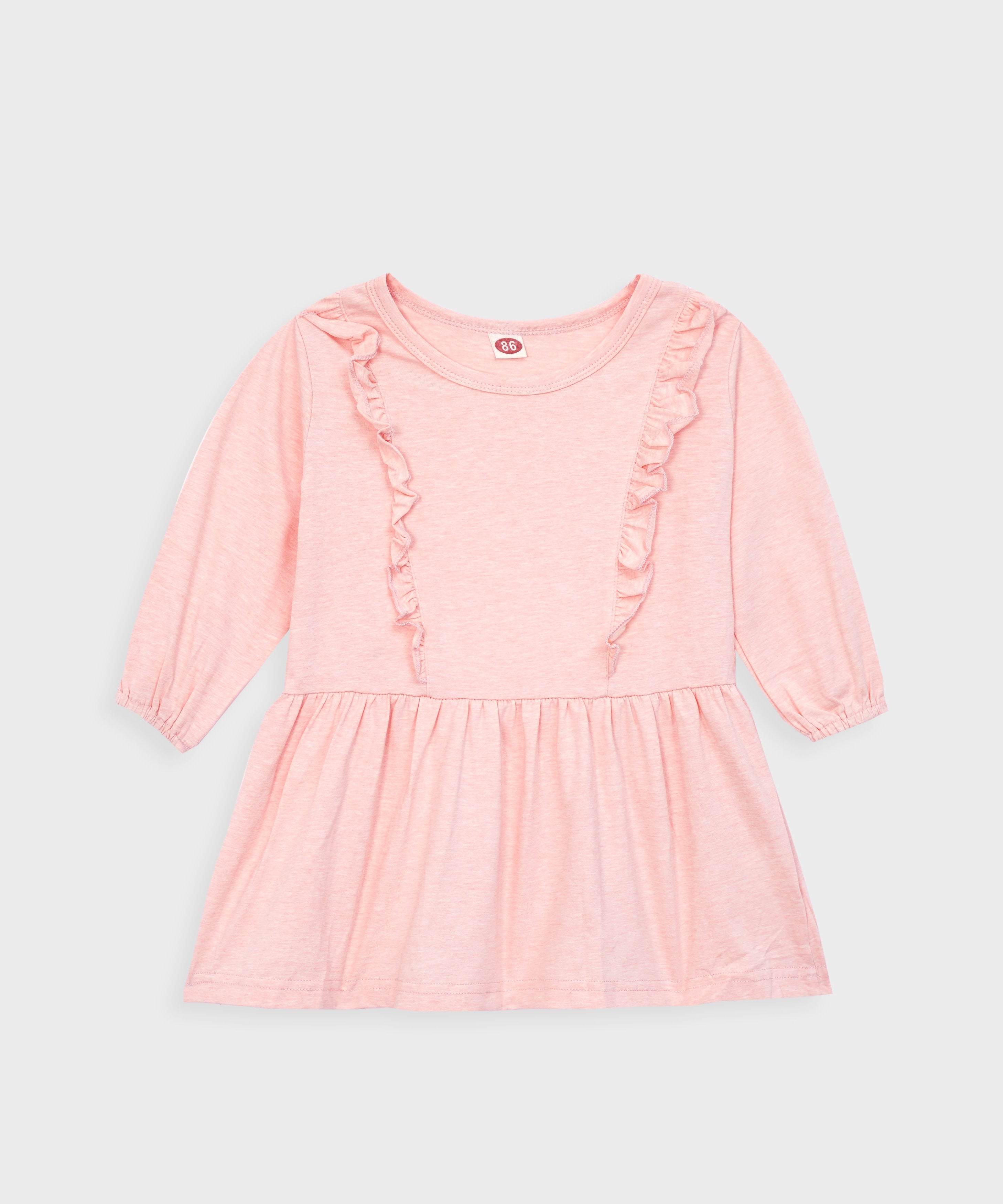 Imported Girls Printed Soft Cotton Cut & Sew Frill Frock With Head Band