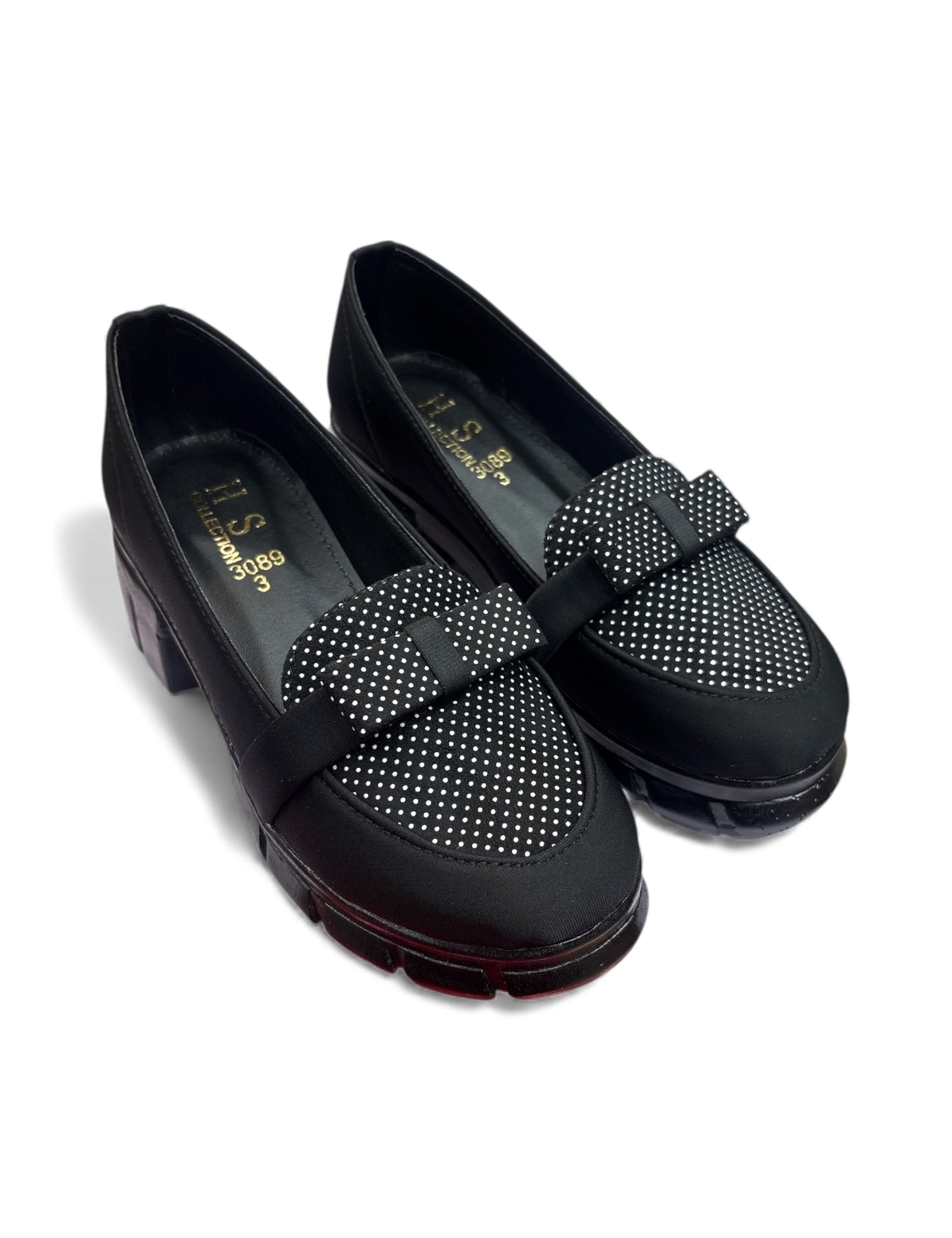 Black Elegance with a Twist KIDS FANCY COURT SHOES