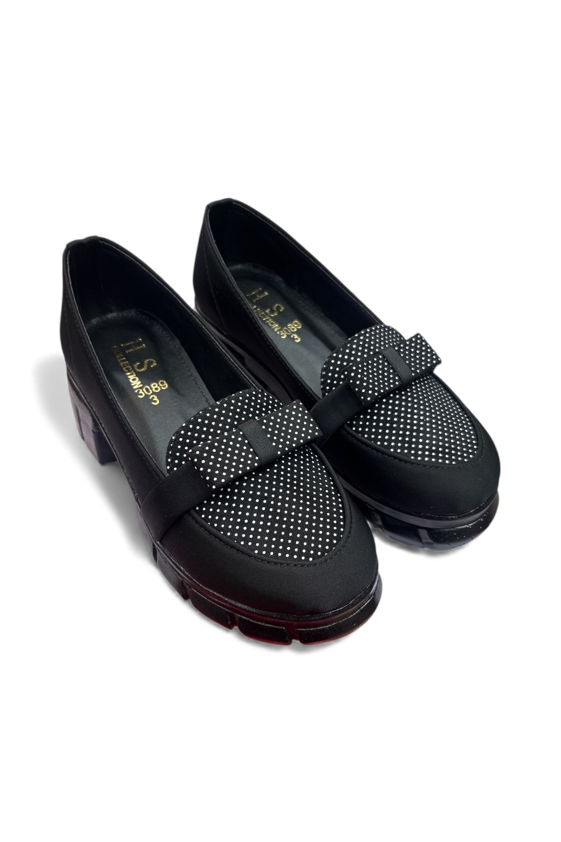 Black Elegance with a Twist KIDS FANCY COURT SHOES