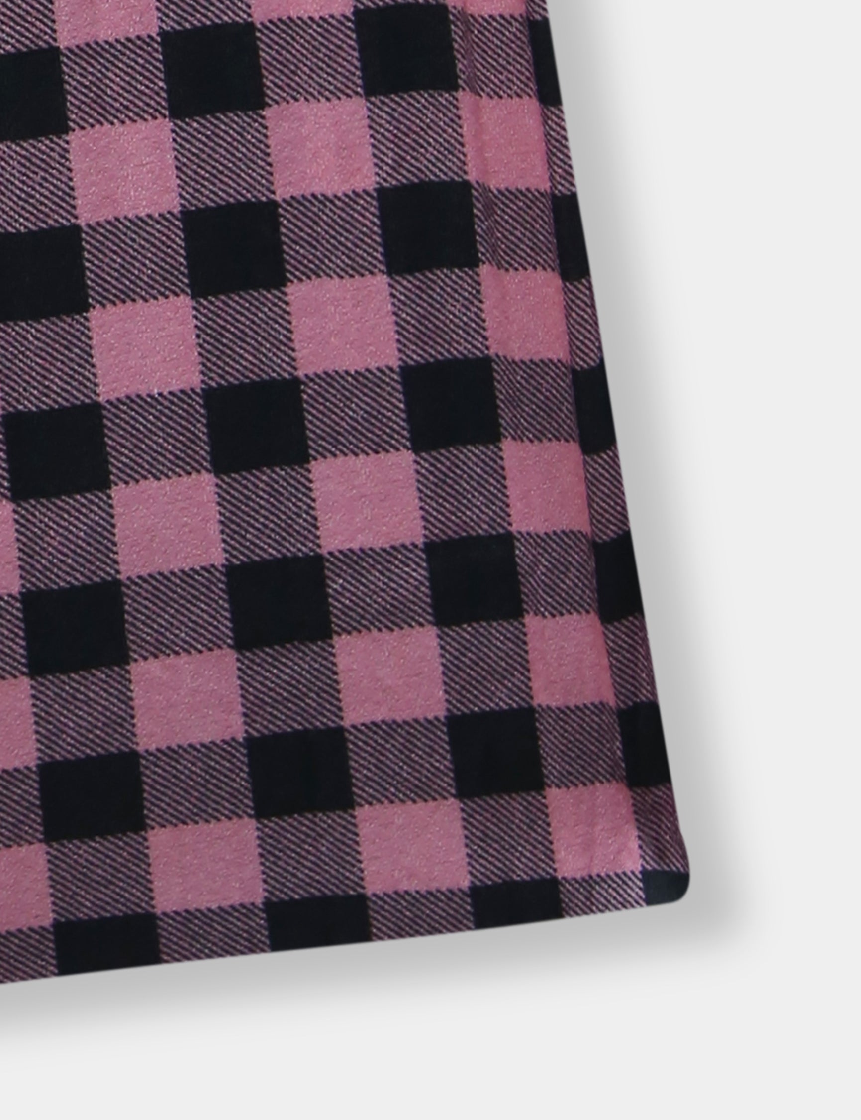 Girls Imported Linen Cotton Pink and Black Check Bell Bottom Plazo Trouser