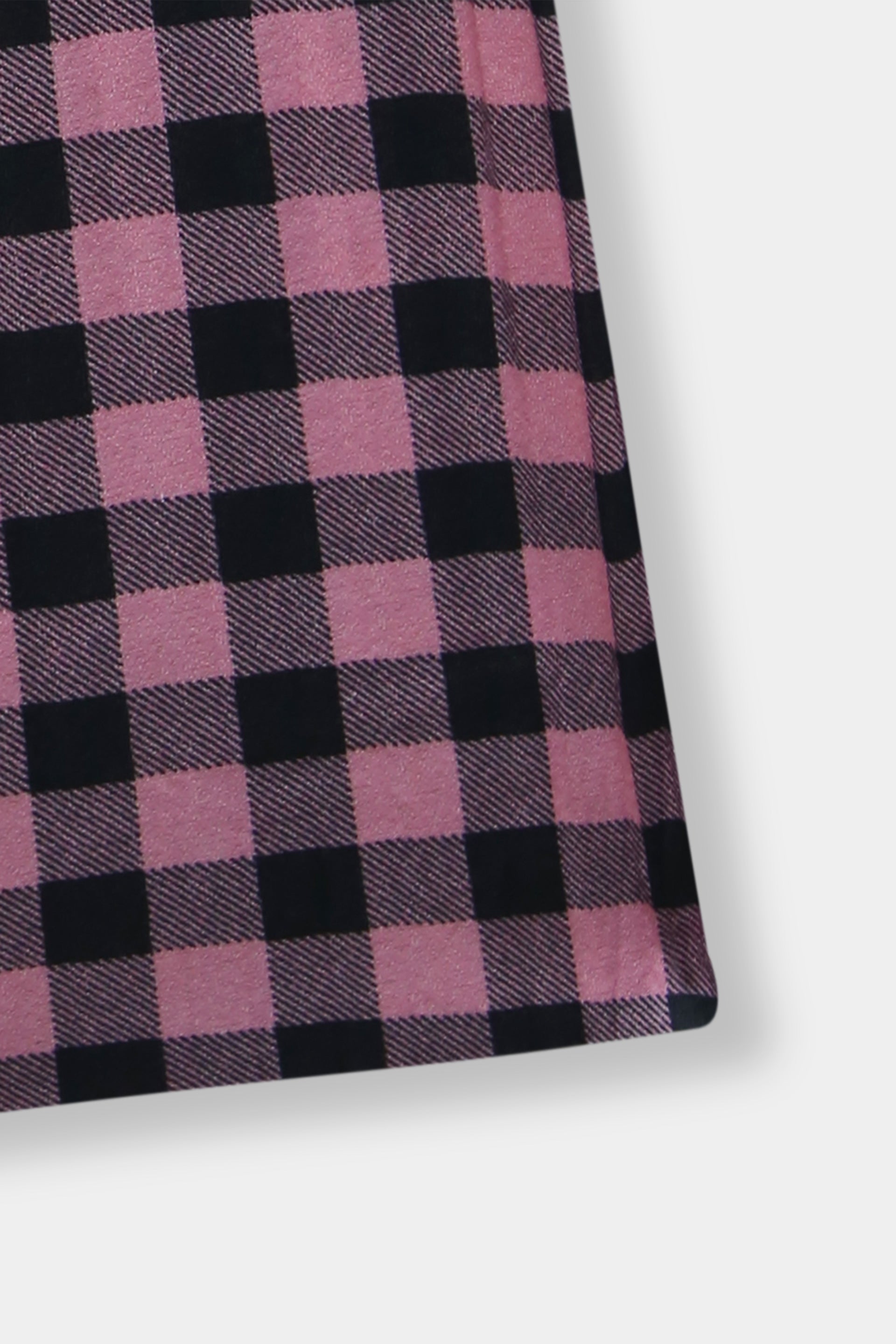 Girls Imported Linen Cotton Pink and Black Check Bell Bottom Plazo Trouser