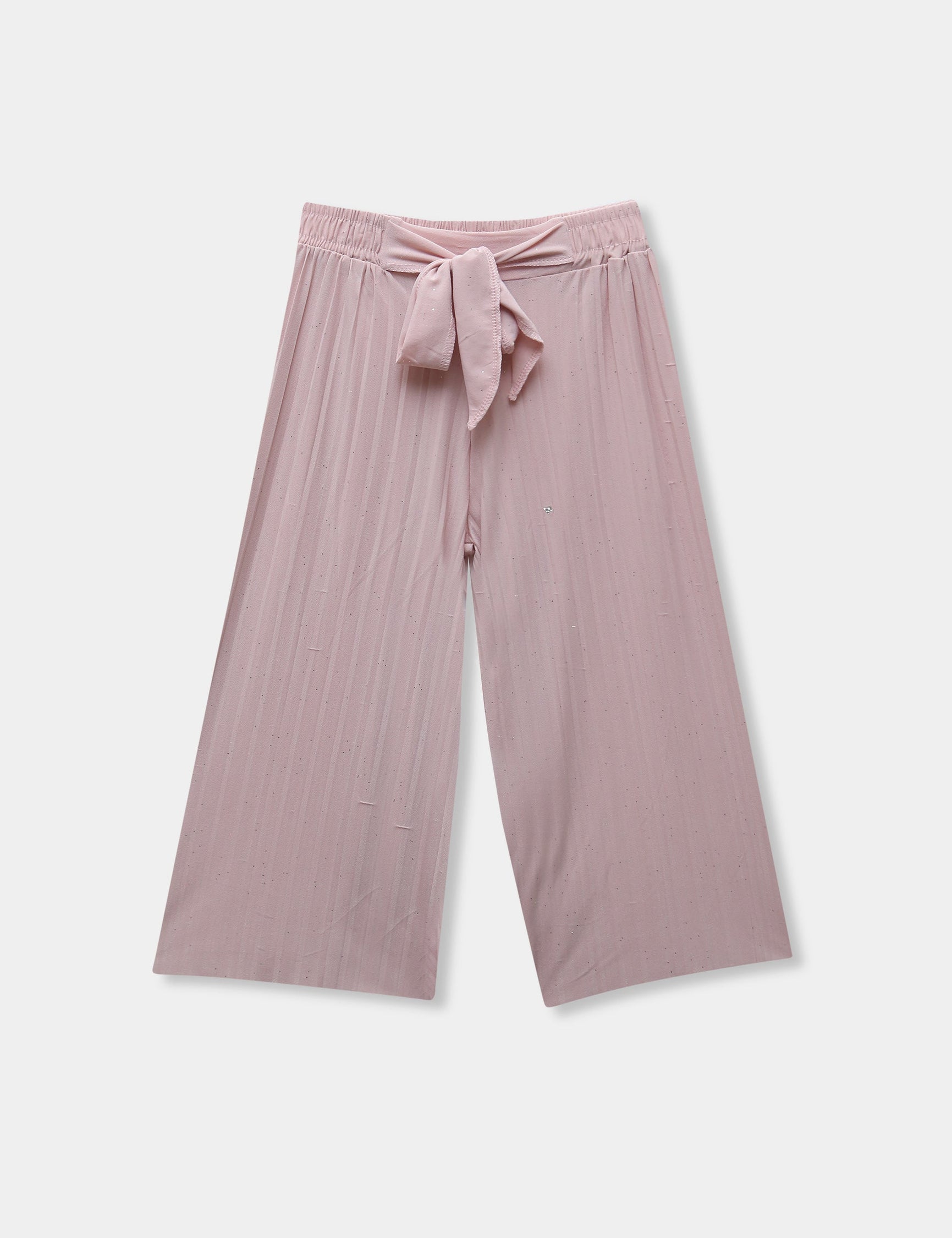 Girls Imported Linen Cotton Light Pink Bell Bottom Plazo Trouser(size 3 years to 12 years)
