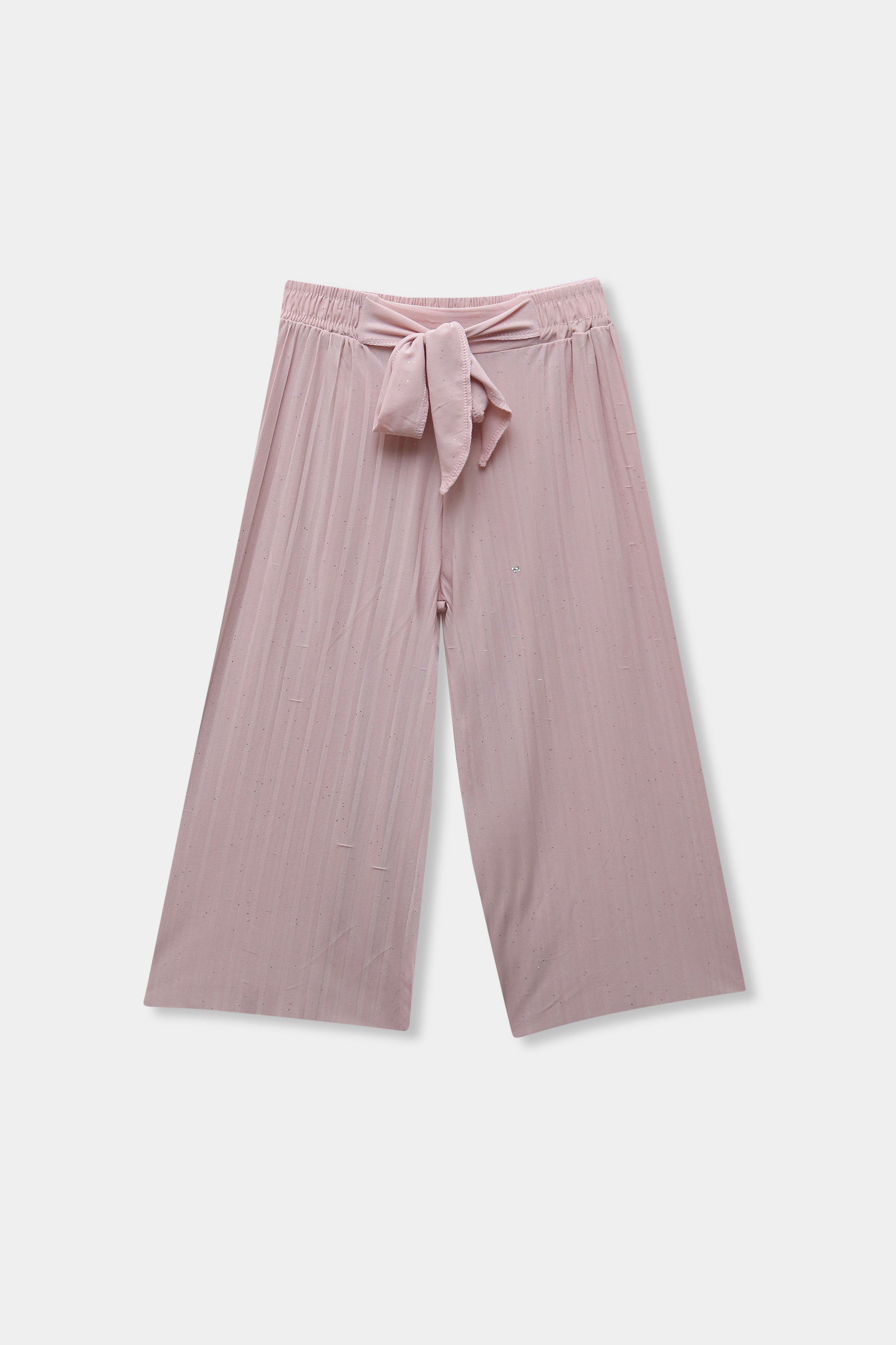 Girls Imported Linen Cotton Light Pink Bell Bottom Plazo Trouser(size 3 years to 12 years)