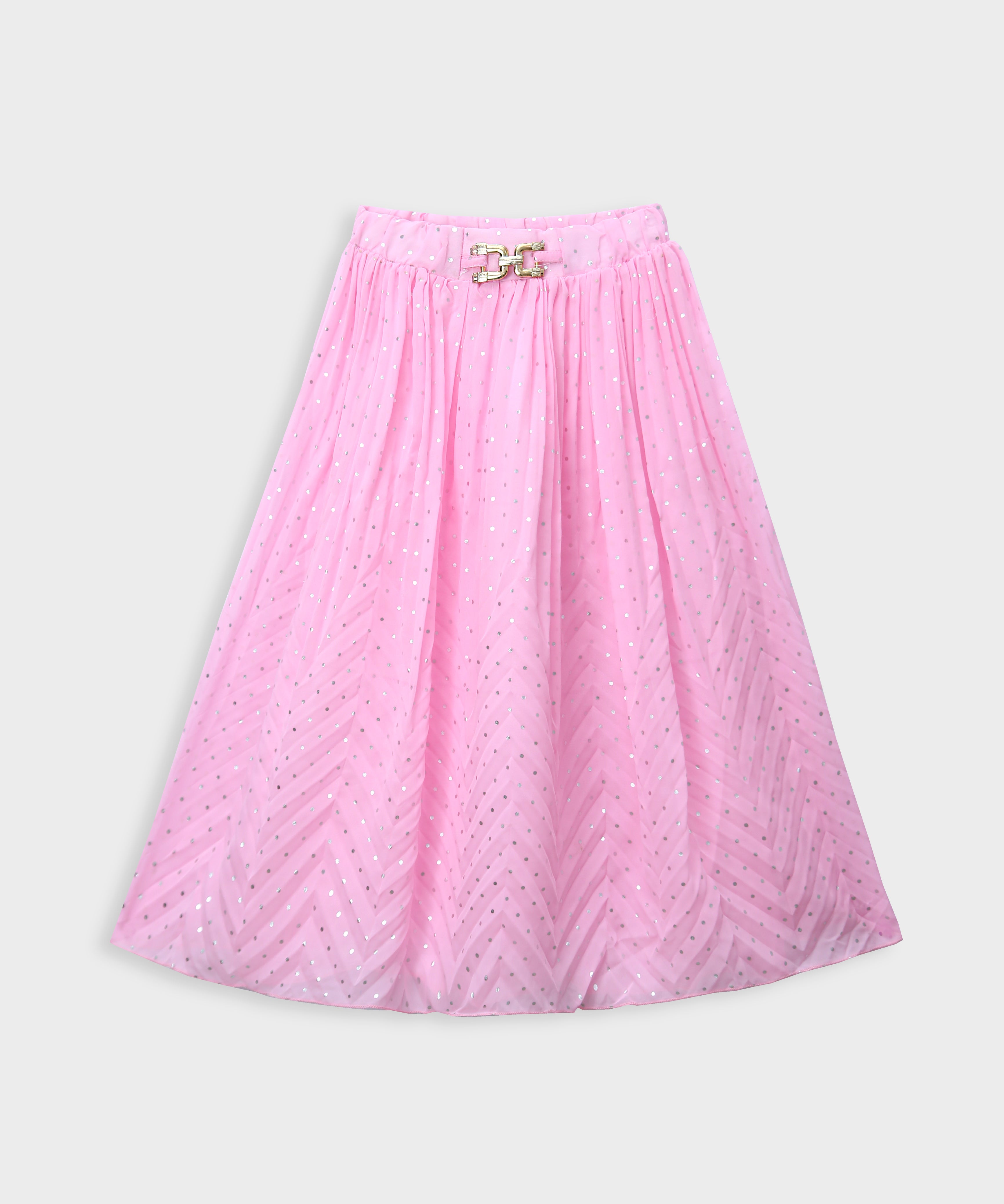 Imported Bell Bottom Baby Pink Skirt Chifon For Girls