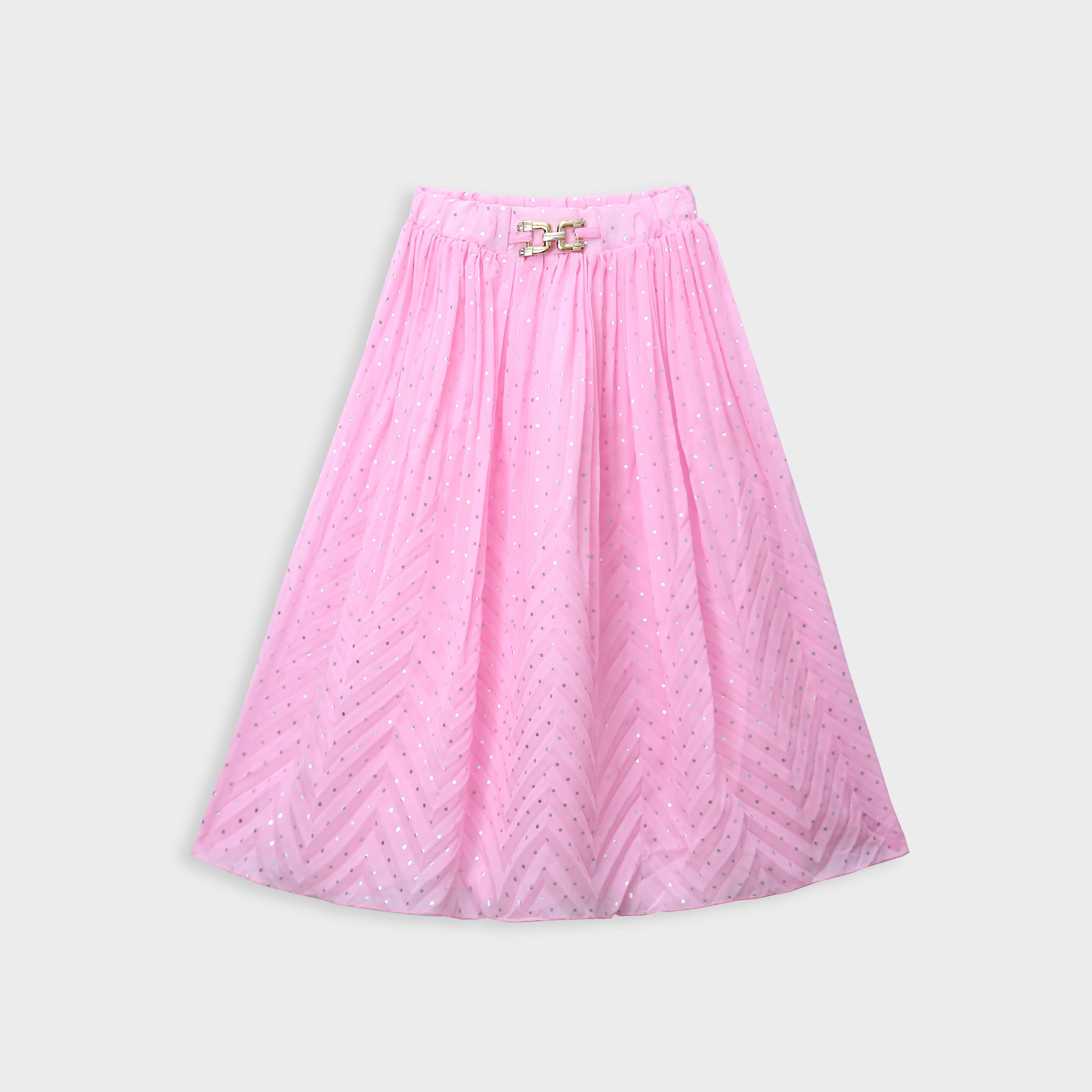 Imported Bell Bottom Baby Pink Chifon Skirt For Girls