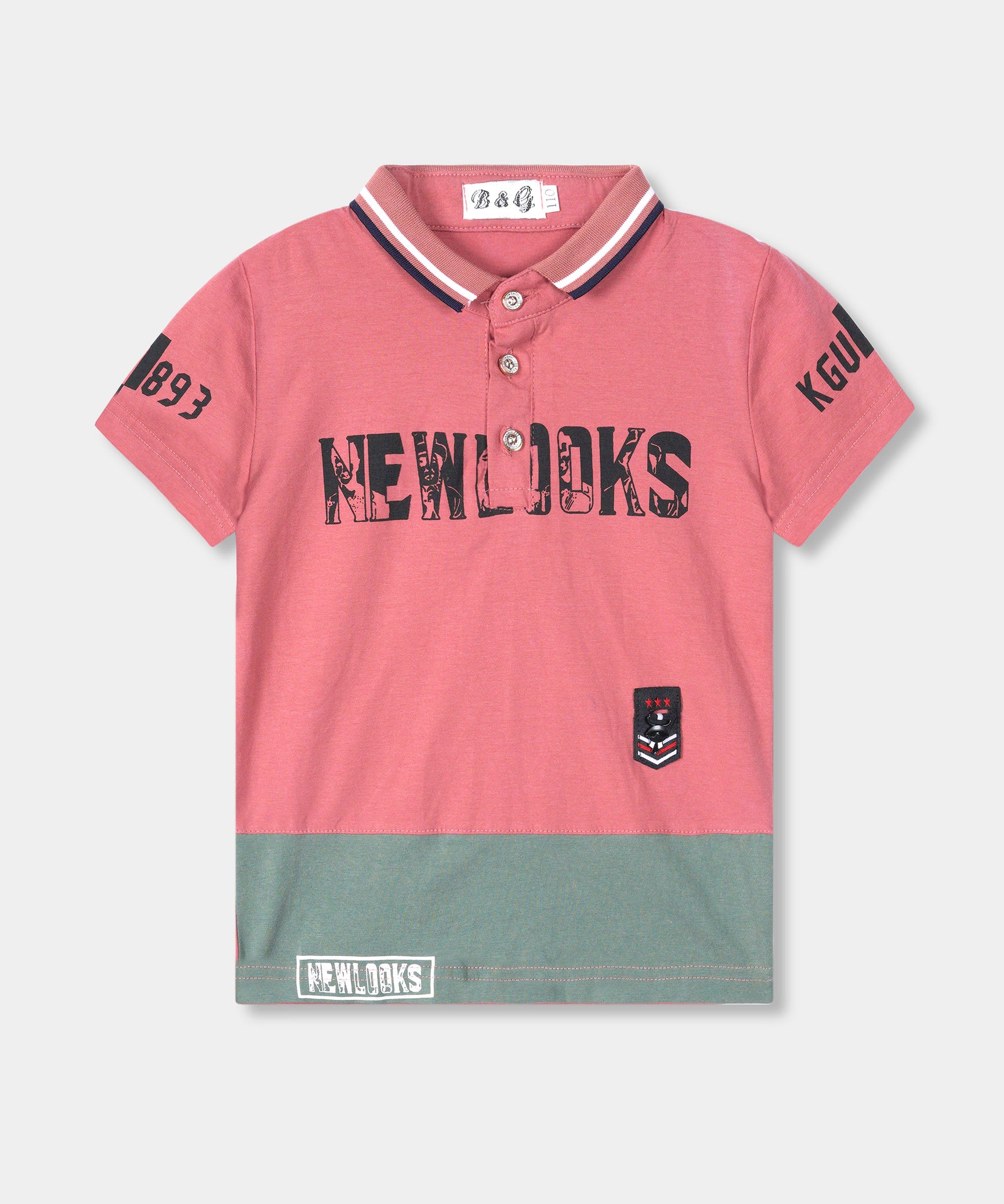 Boys Imported Printed Short Sleeve Polo Shirt
