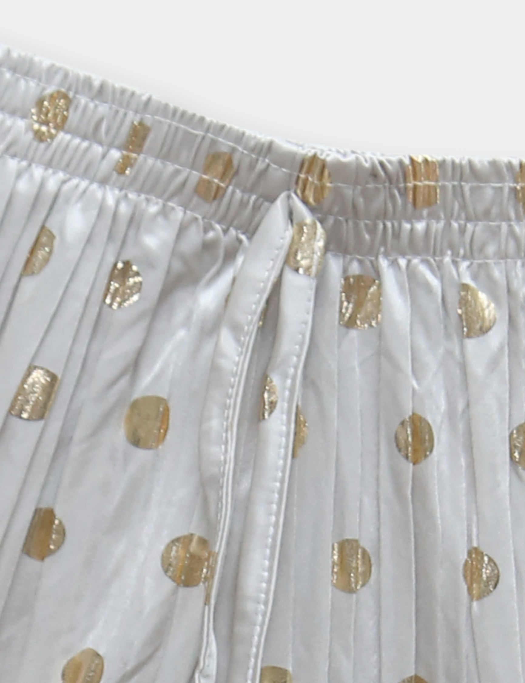 Girls Imported Silk Silver And Golden Dots Bell Bottom Plazo Trouser