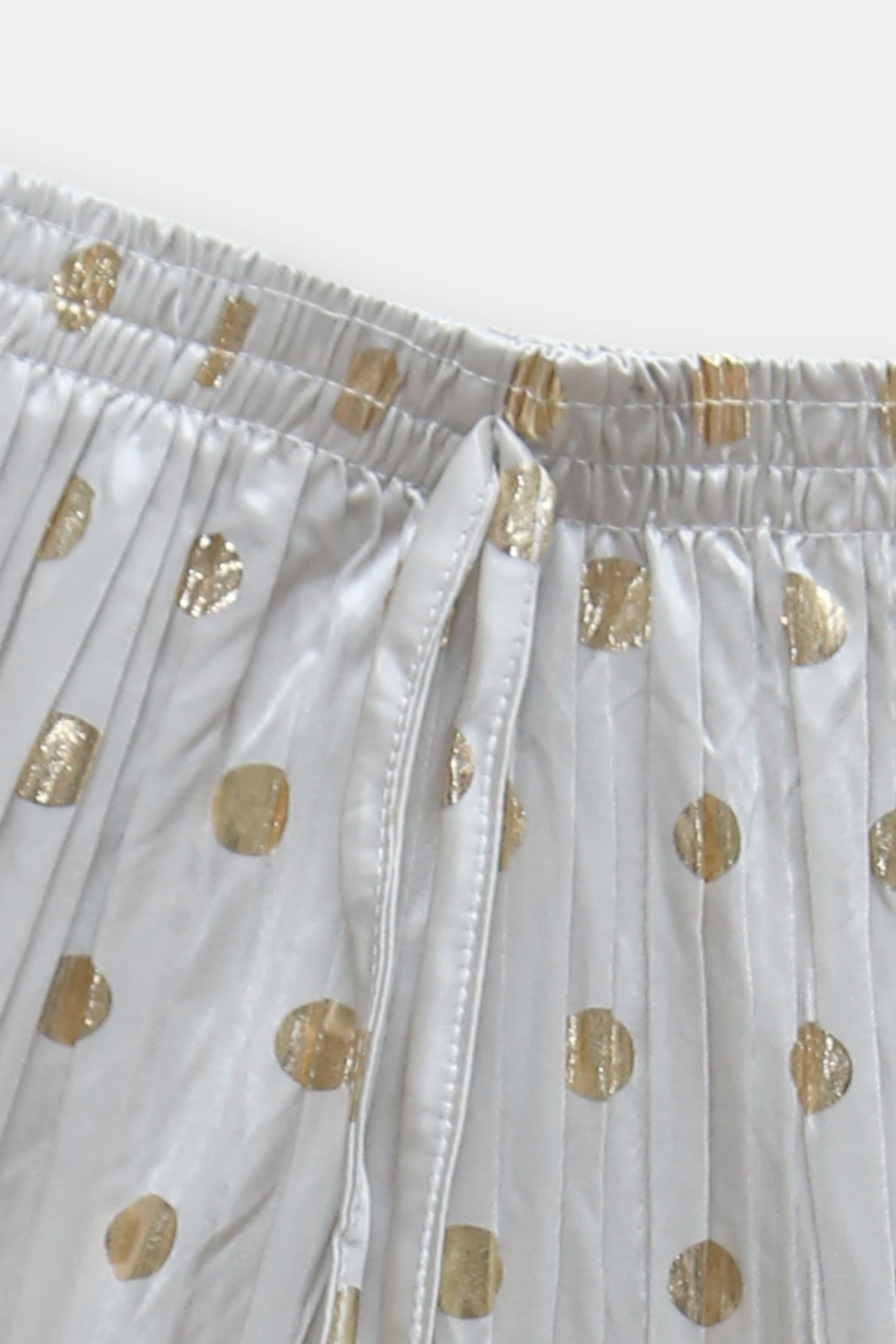 Girls Imported Silk Silver And Golden Dots Bell Bottom Plazo Trouser