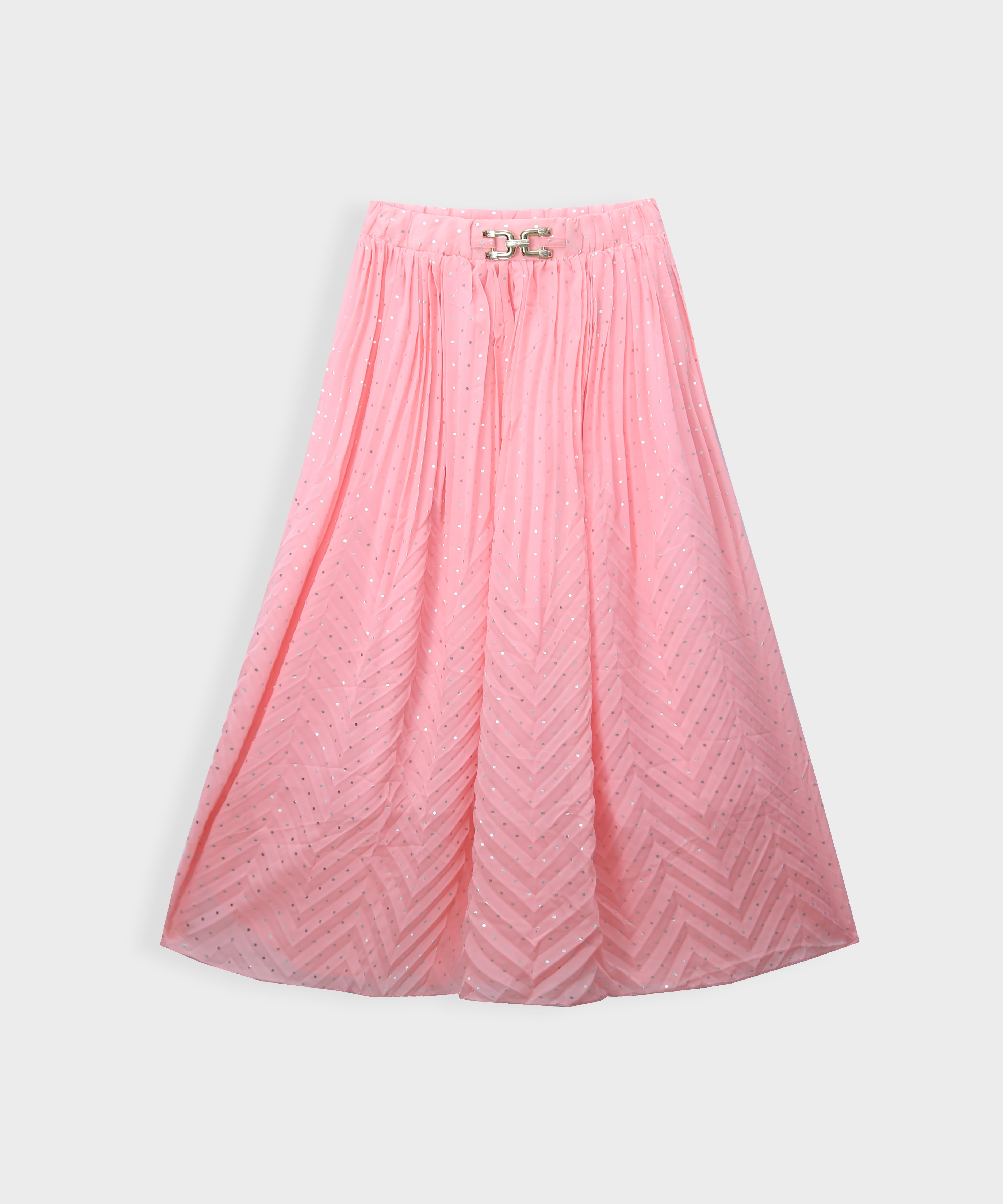 Imported Bell Bottom Pink Chifon Skirt For Girls