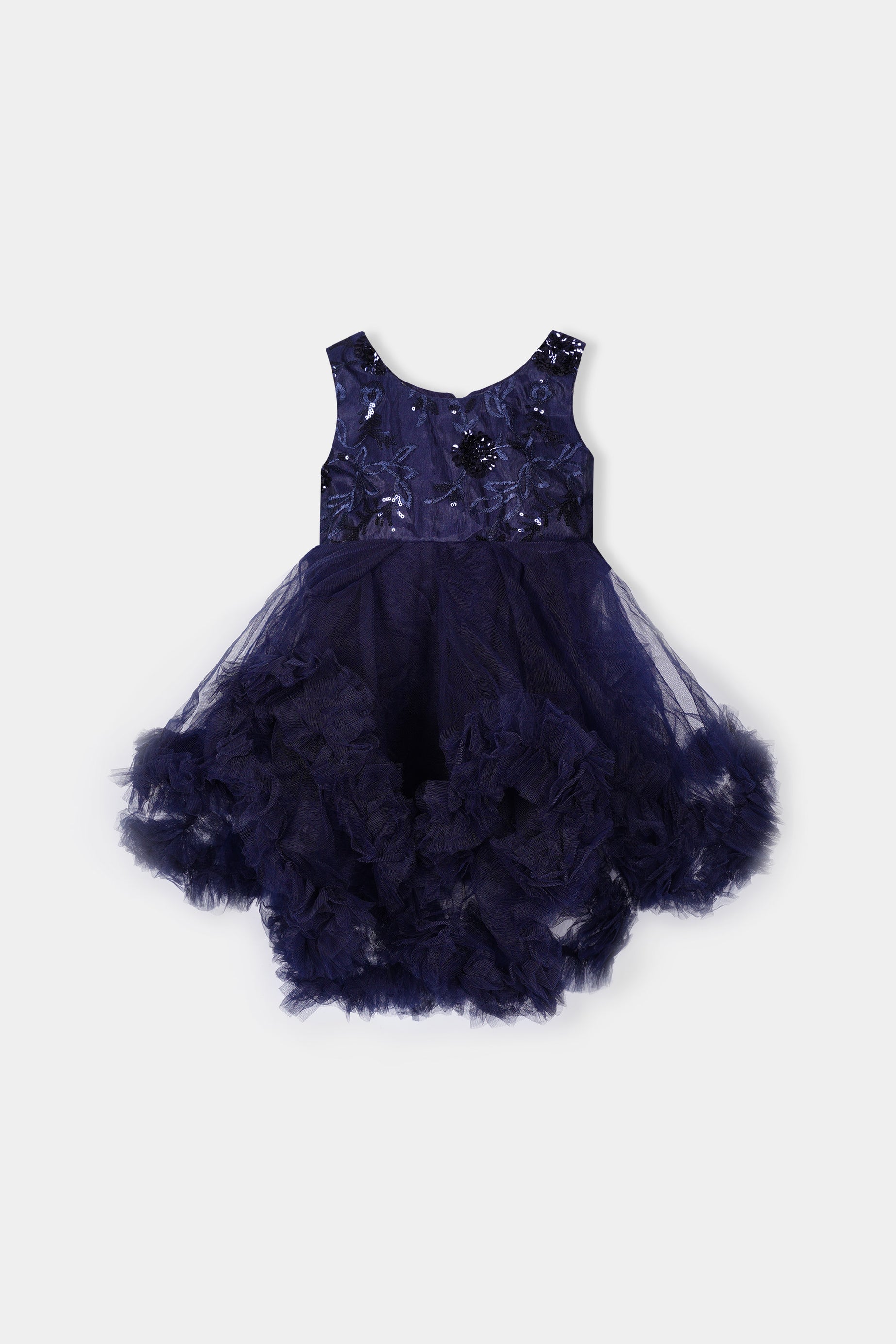 Girls Imported "Quality Fairy Frill Navy Blue Frock"