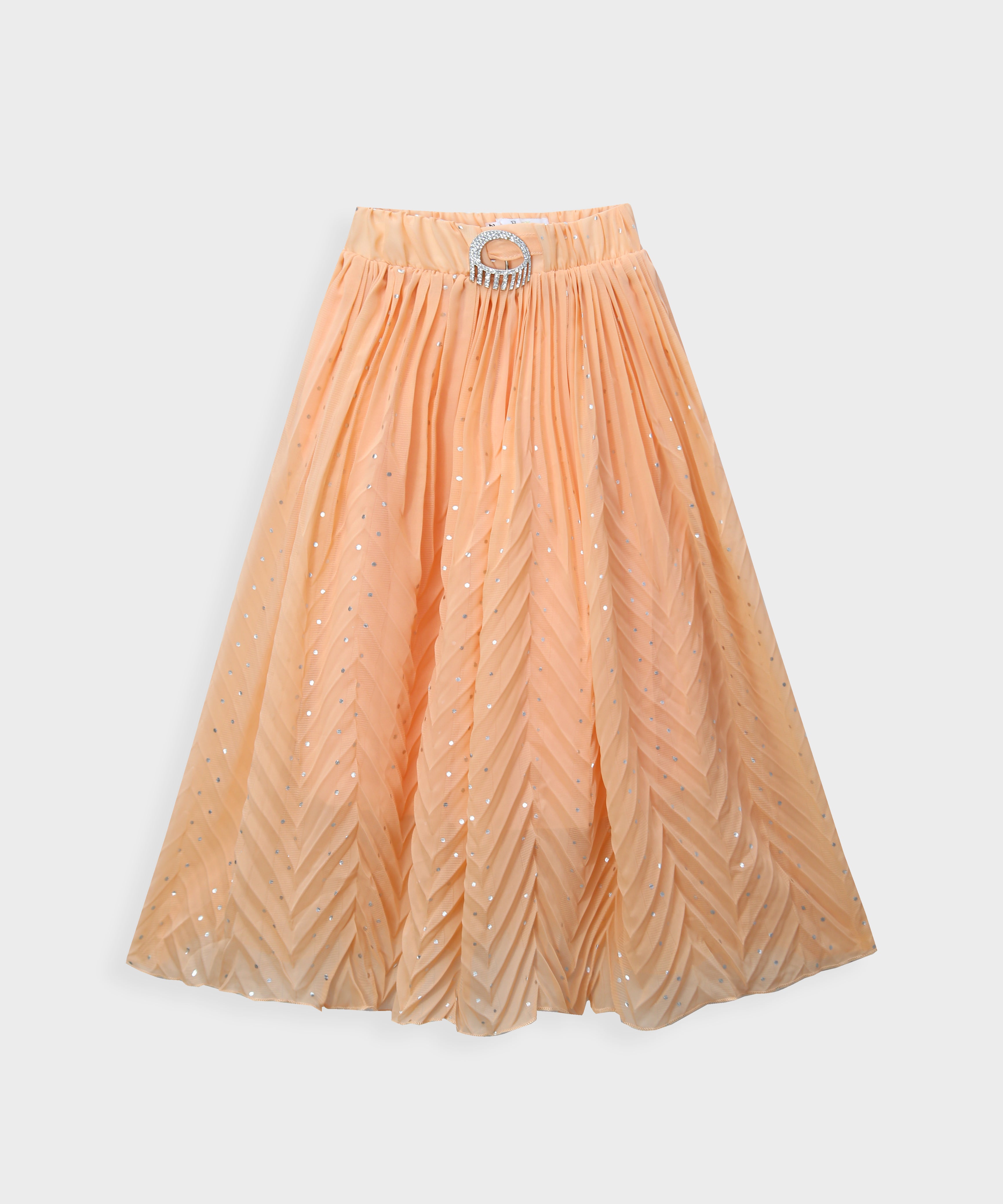 Imported Bell Bottom Peach Skirt Chifon For Girls