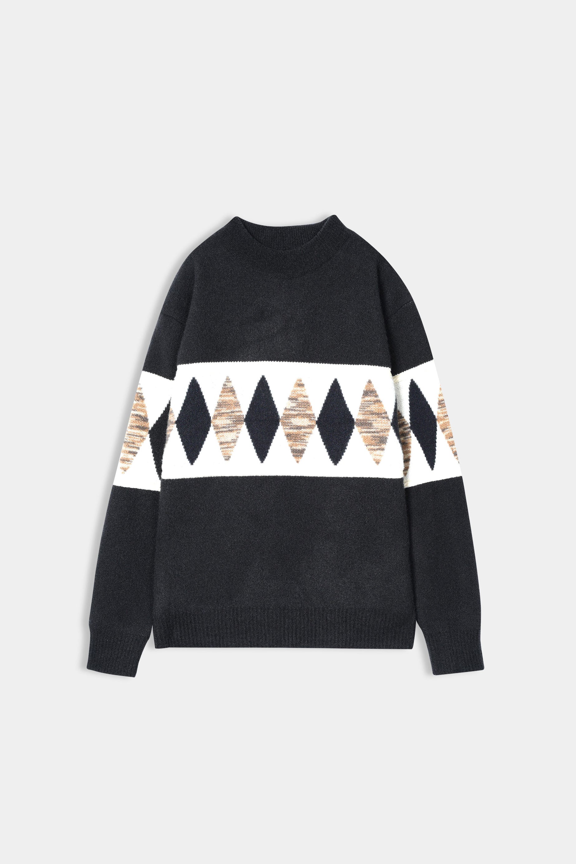 Kids Imported Soft Wool Black And White Blocks Sweatshirt