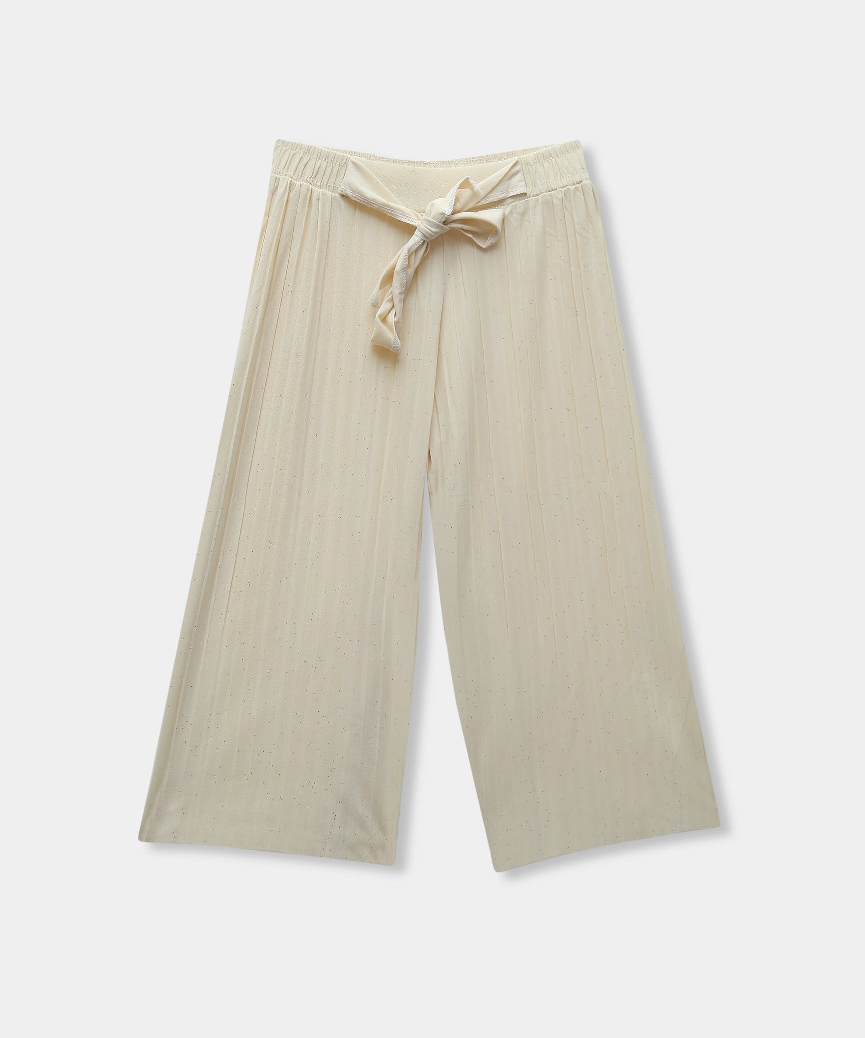 Girls Imported Linen Cotton Off White Bell Bottom Plazo Trouser{size 3 to 12 years}