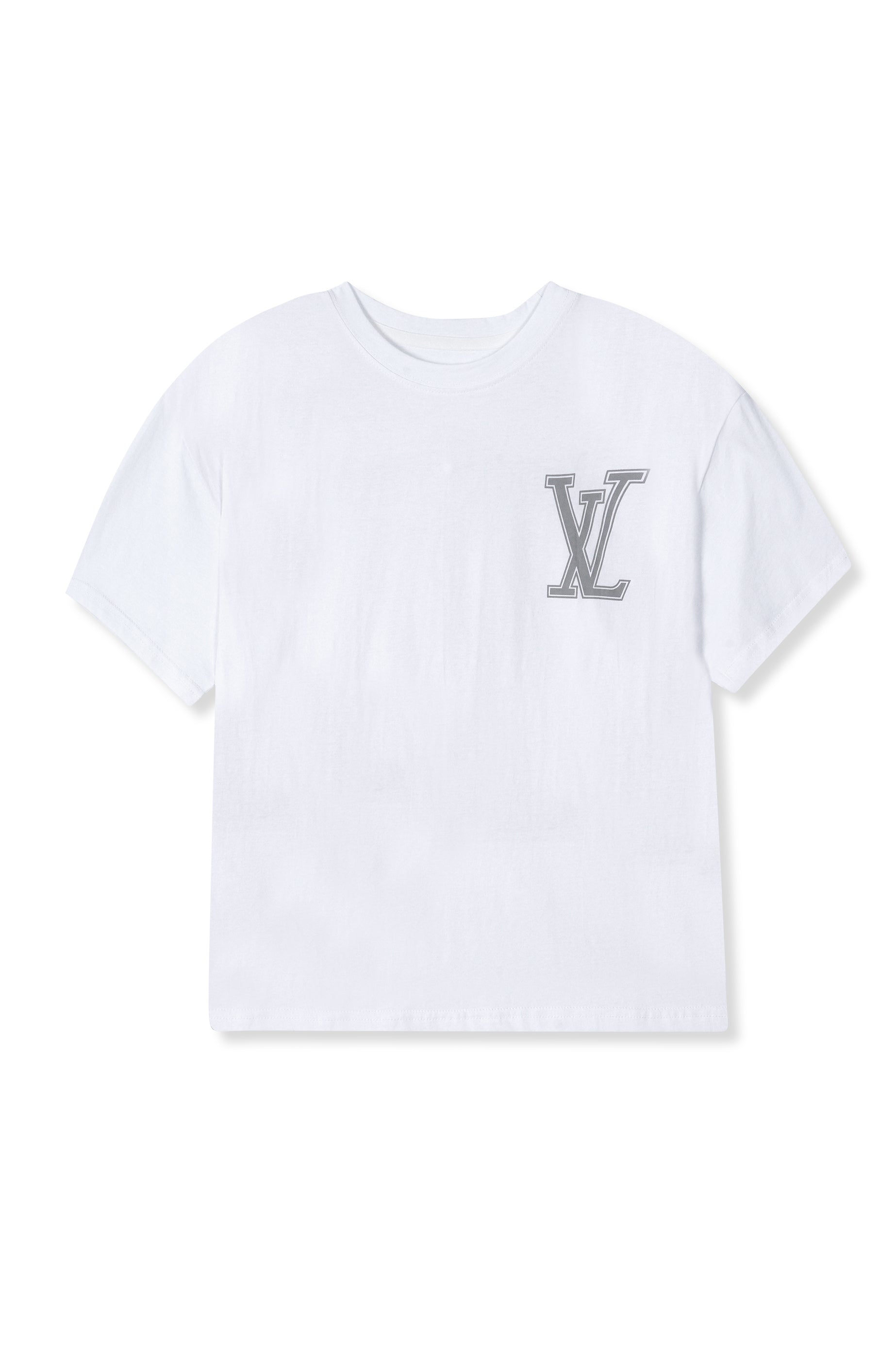 Boys Imported Printed White Drop Shoulder T-Shirt