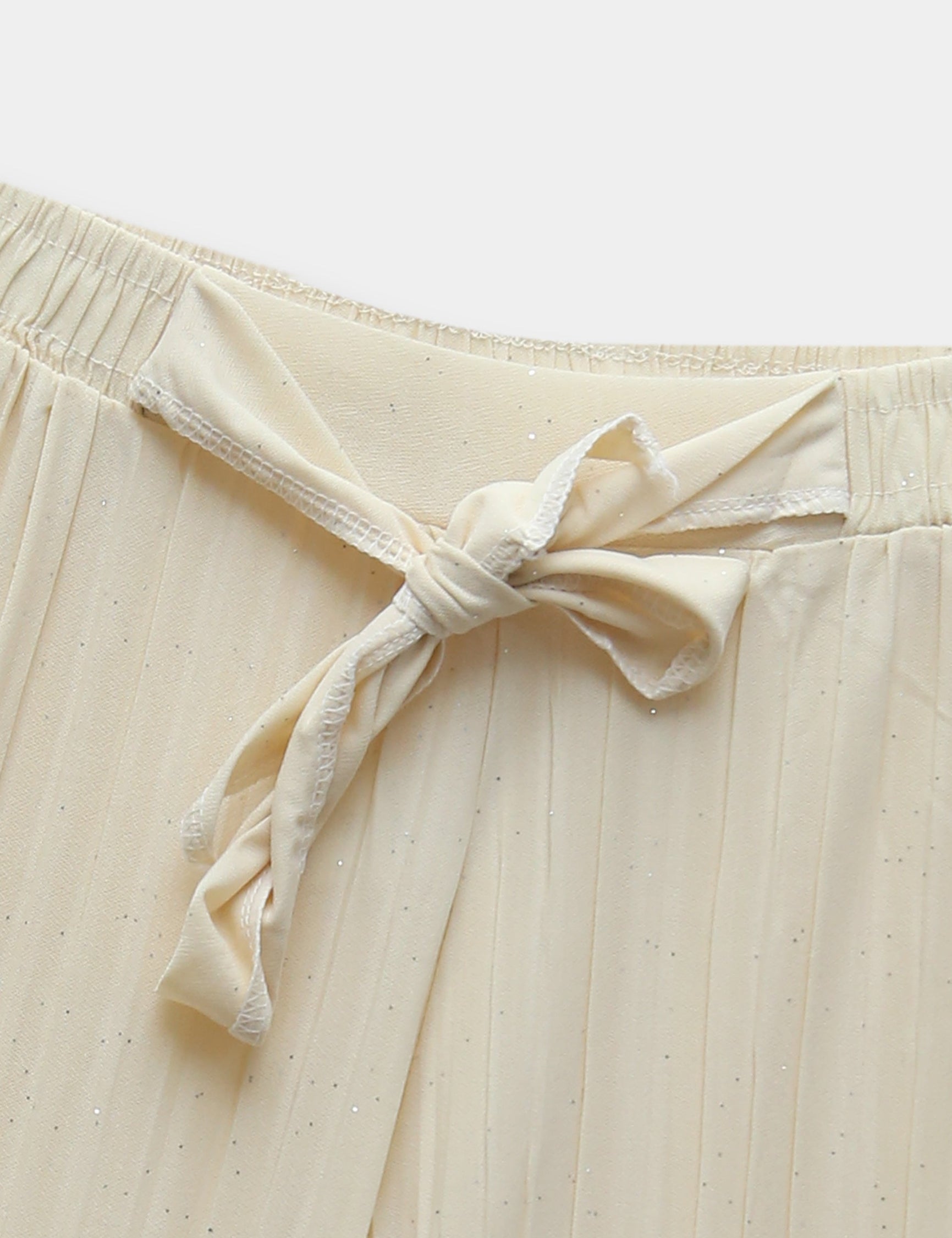 Girls Imported Linen Cotton Off White Bell Bottom Plazo Trouser{size 3 to 12 years}