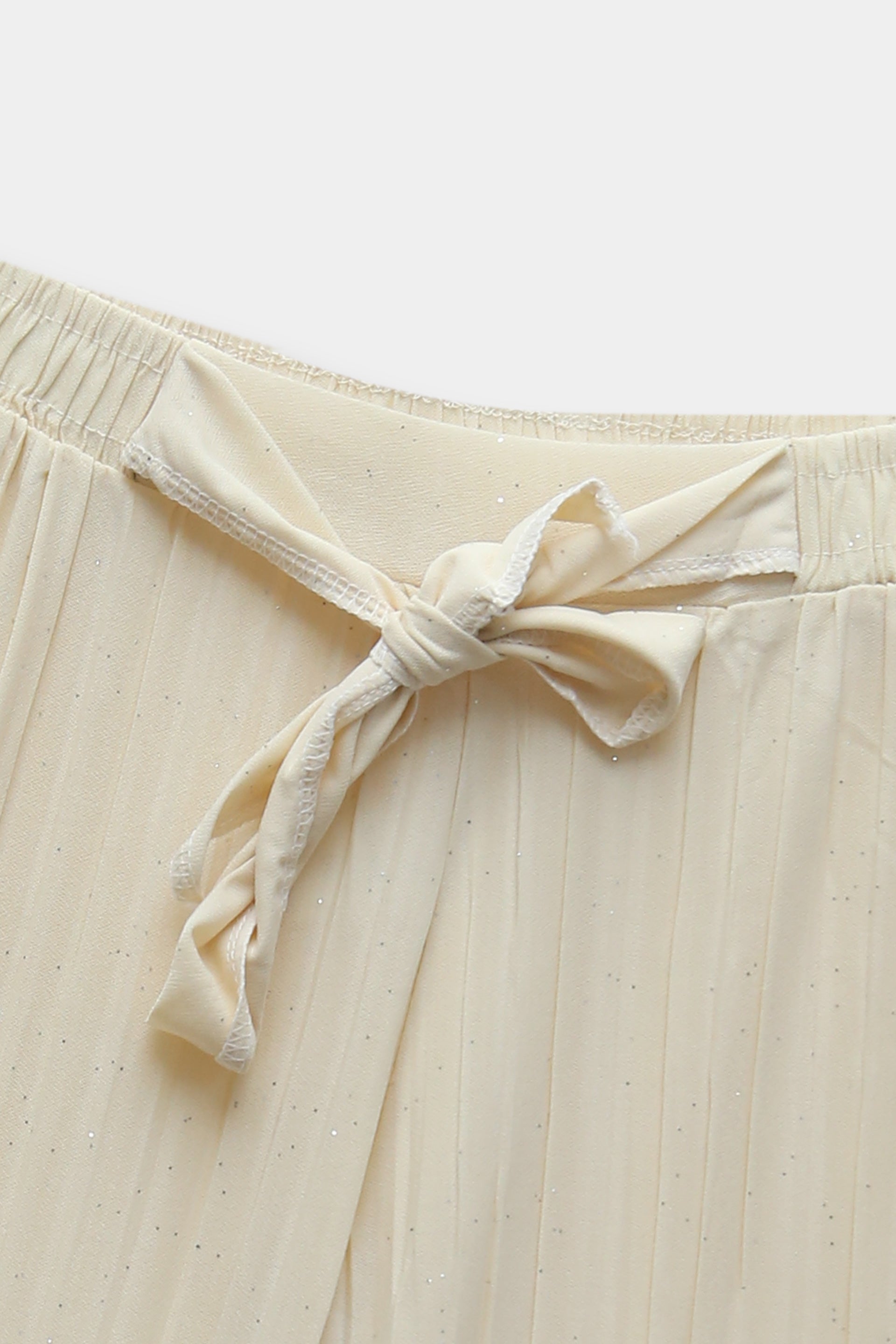 Girls Imported Linen Cotton Off White Bell Bottom Plazo Trouser{size 3 to 12 years}