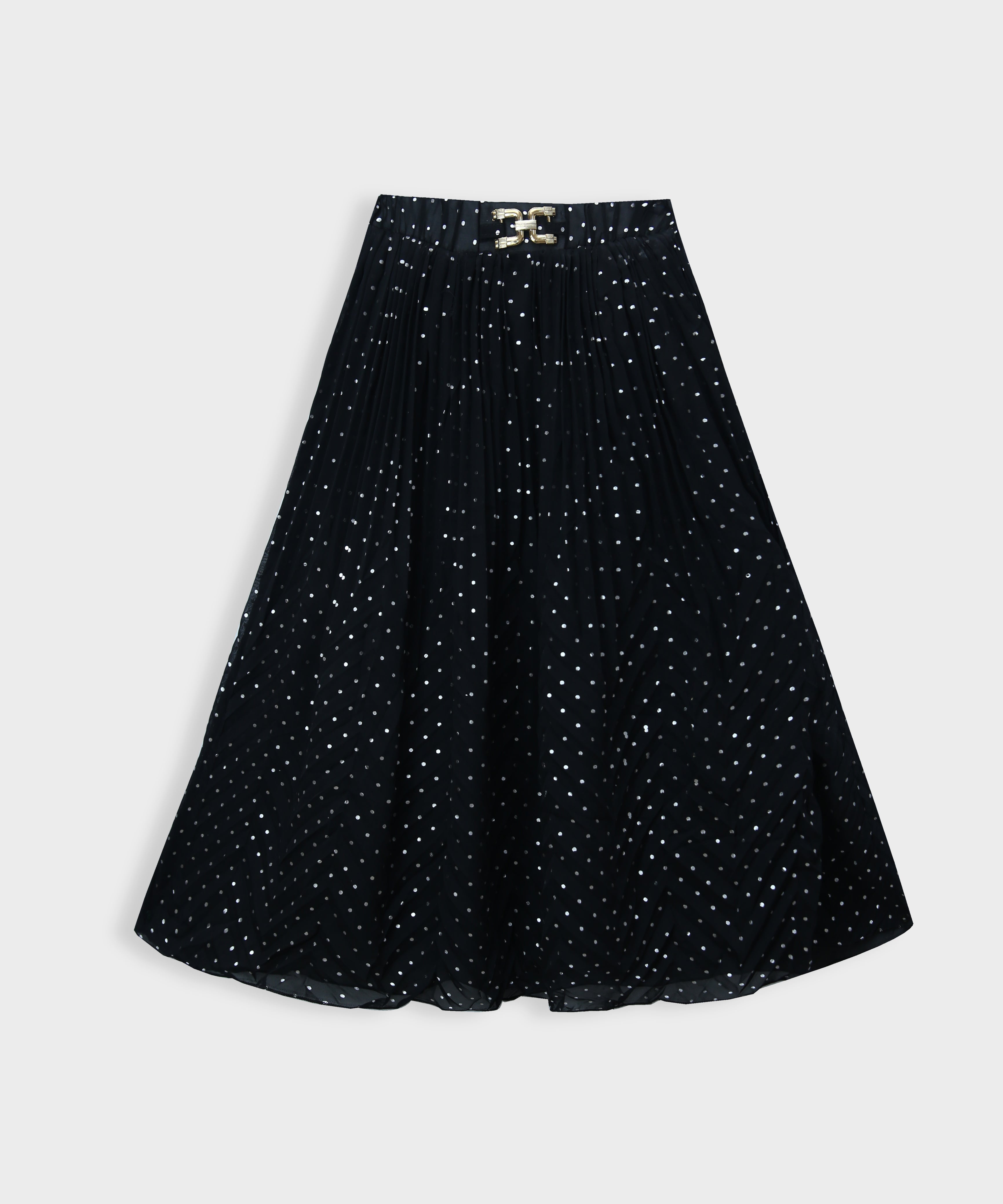 Imported Bell Bottom Black Chifon Skirt For Girls