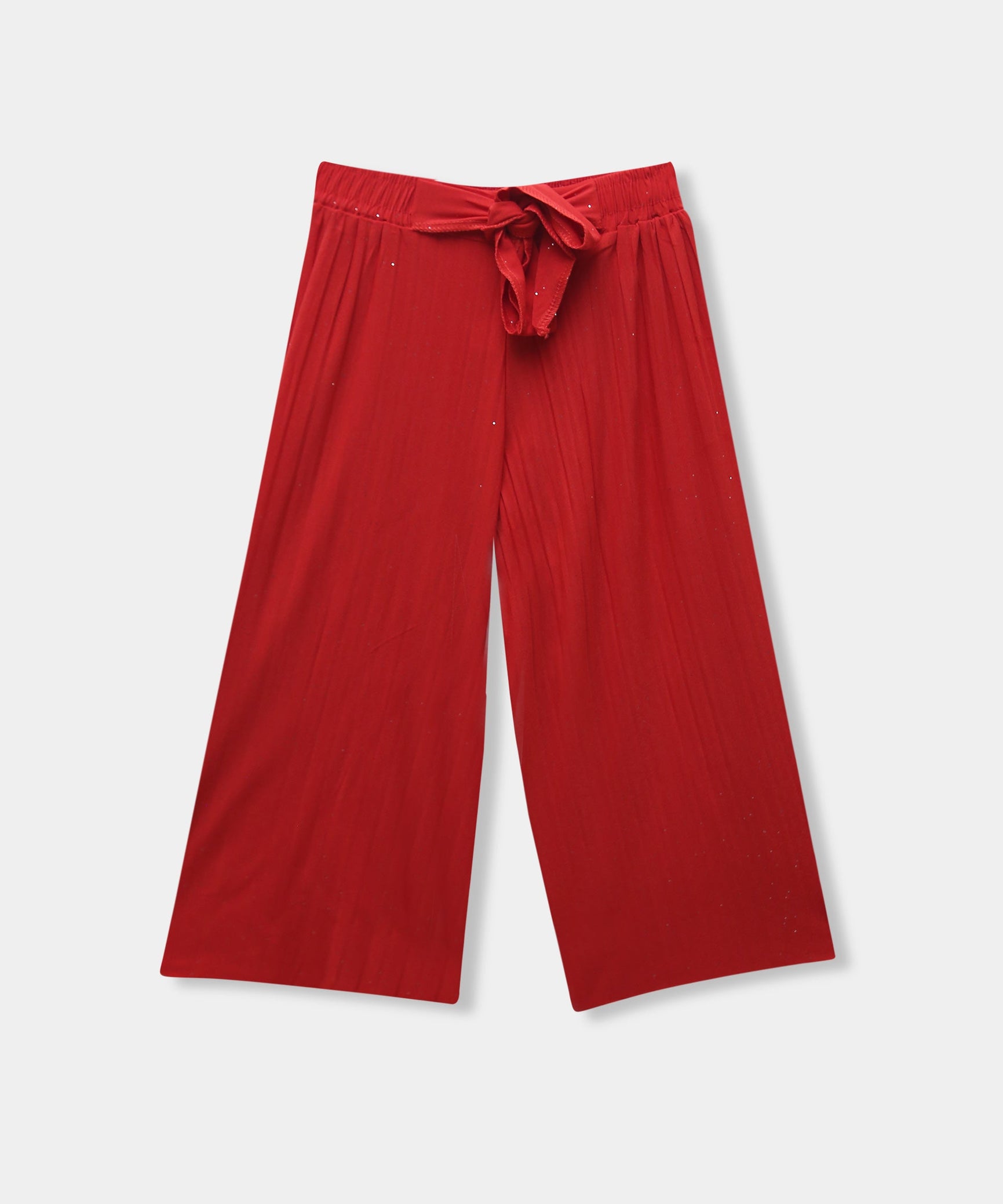 Girls Imported Linen Cotton Red Bell Bottom Plazo Trouser{size 3 year to 12 years