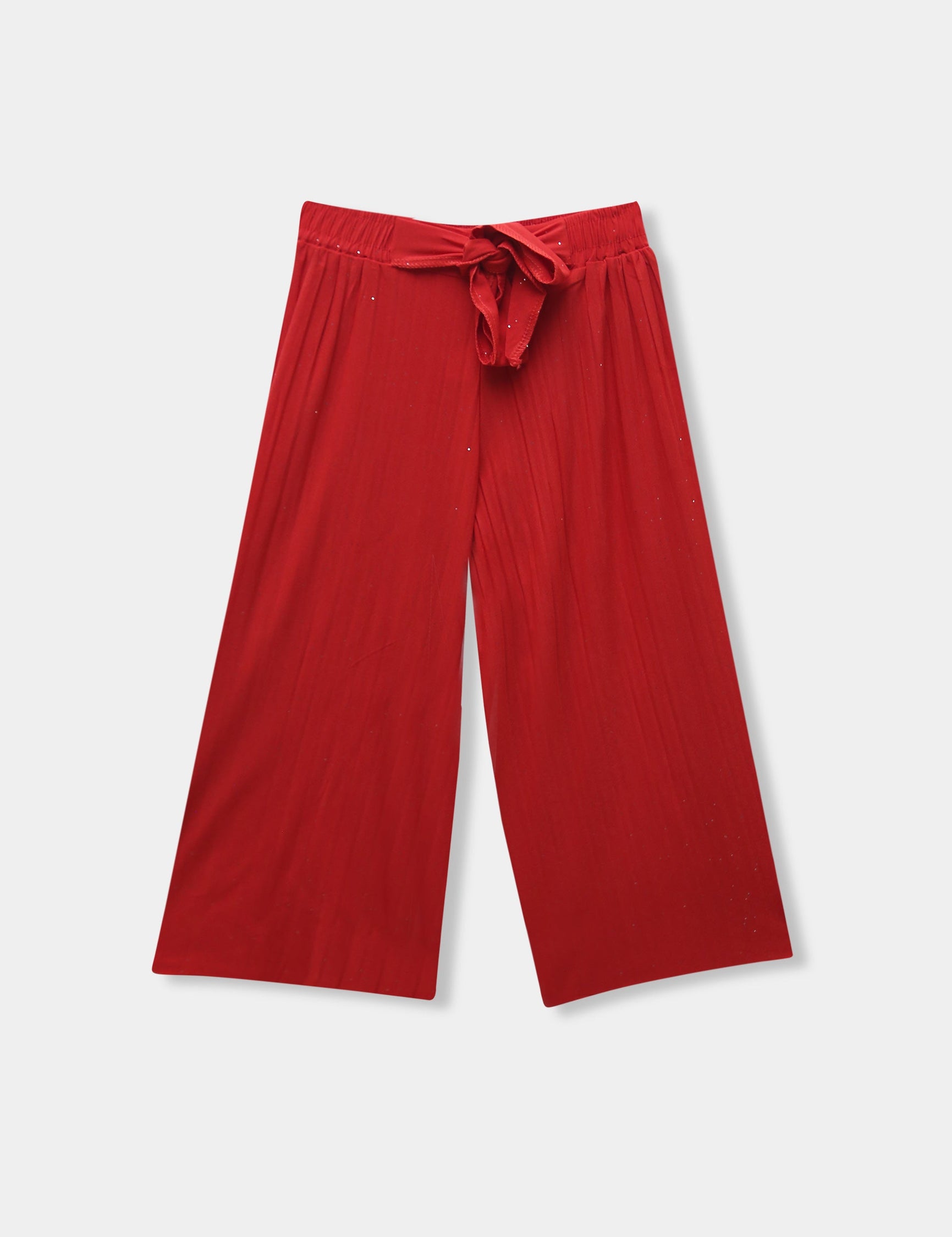 Girls Imported Linen Cotton Red Bell Bottom Plazo Trouser{size 3 year to 12 years