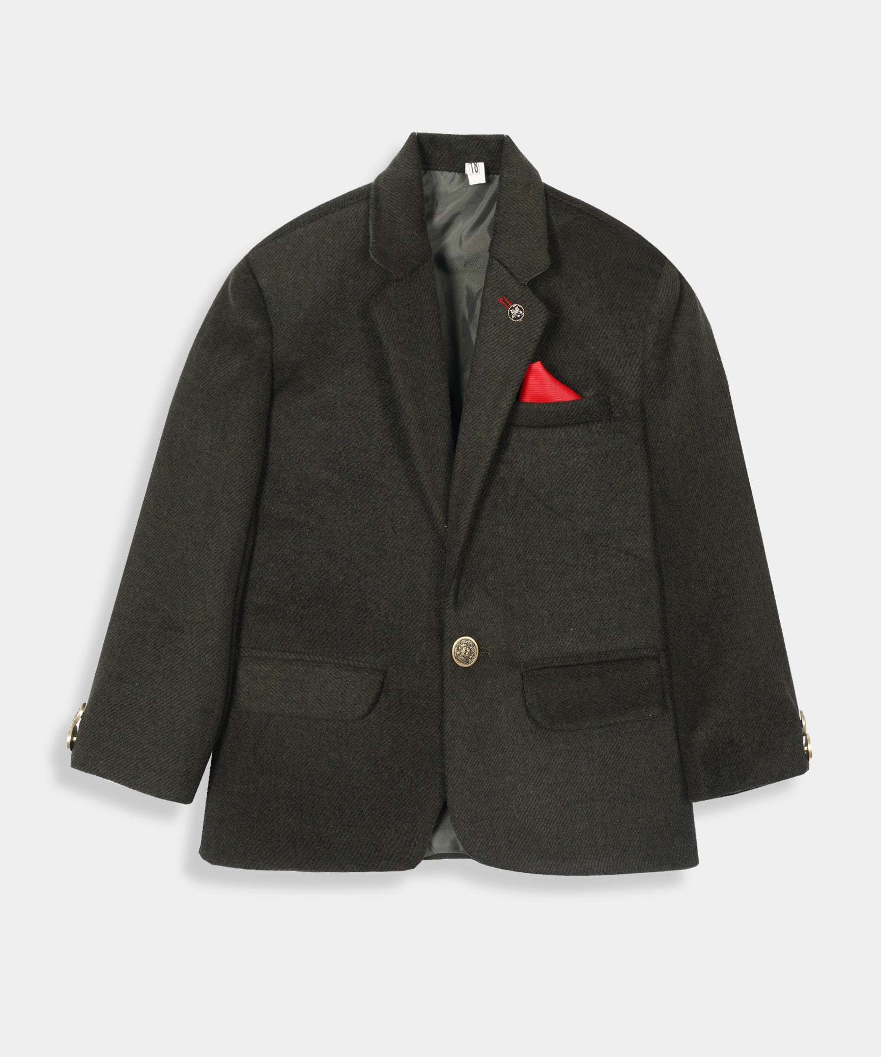 Boys Imported Soft Wool Black Coat