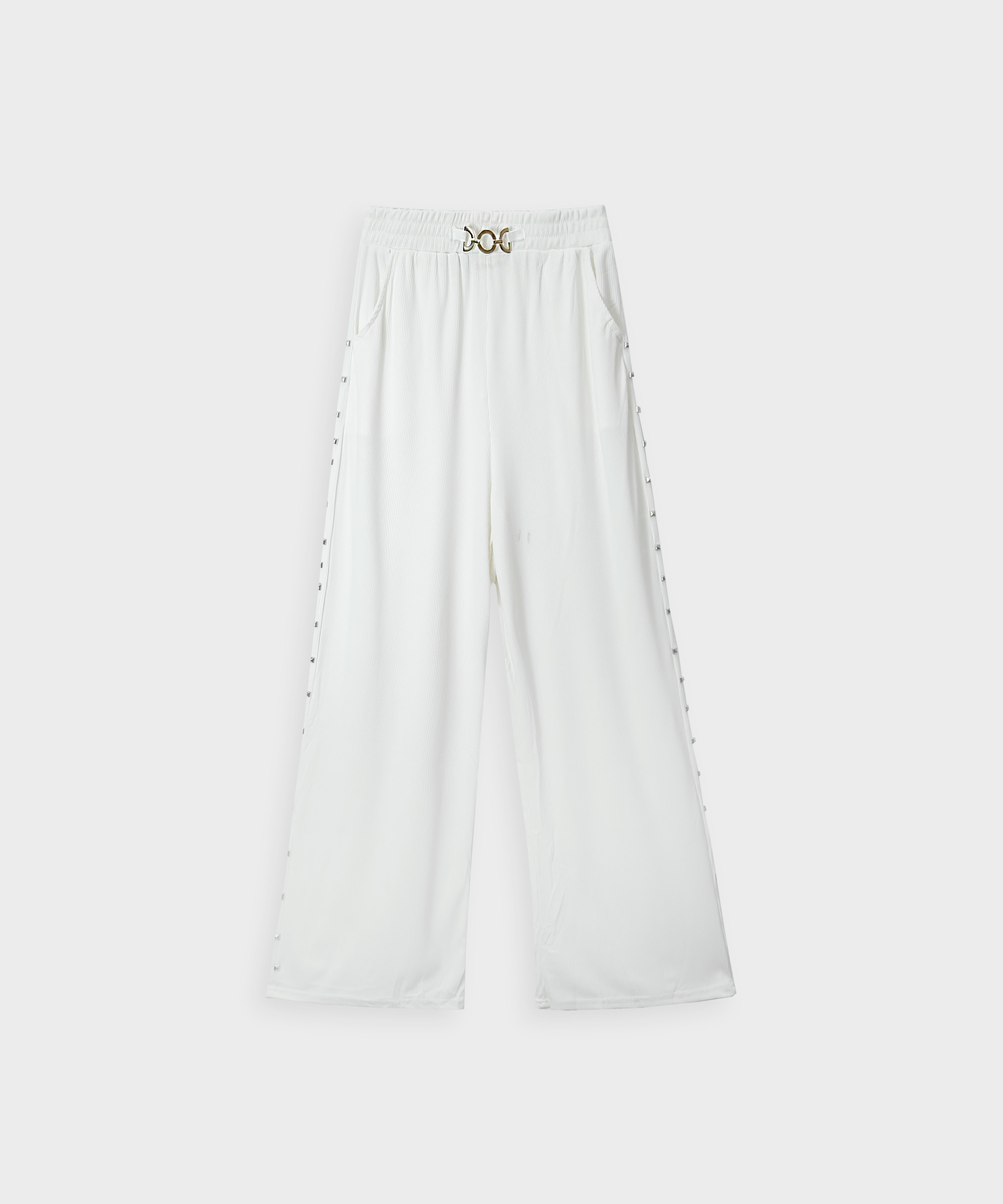 Imported Chifon White Bell Bottom Plazo Trouser For Girls