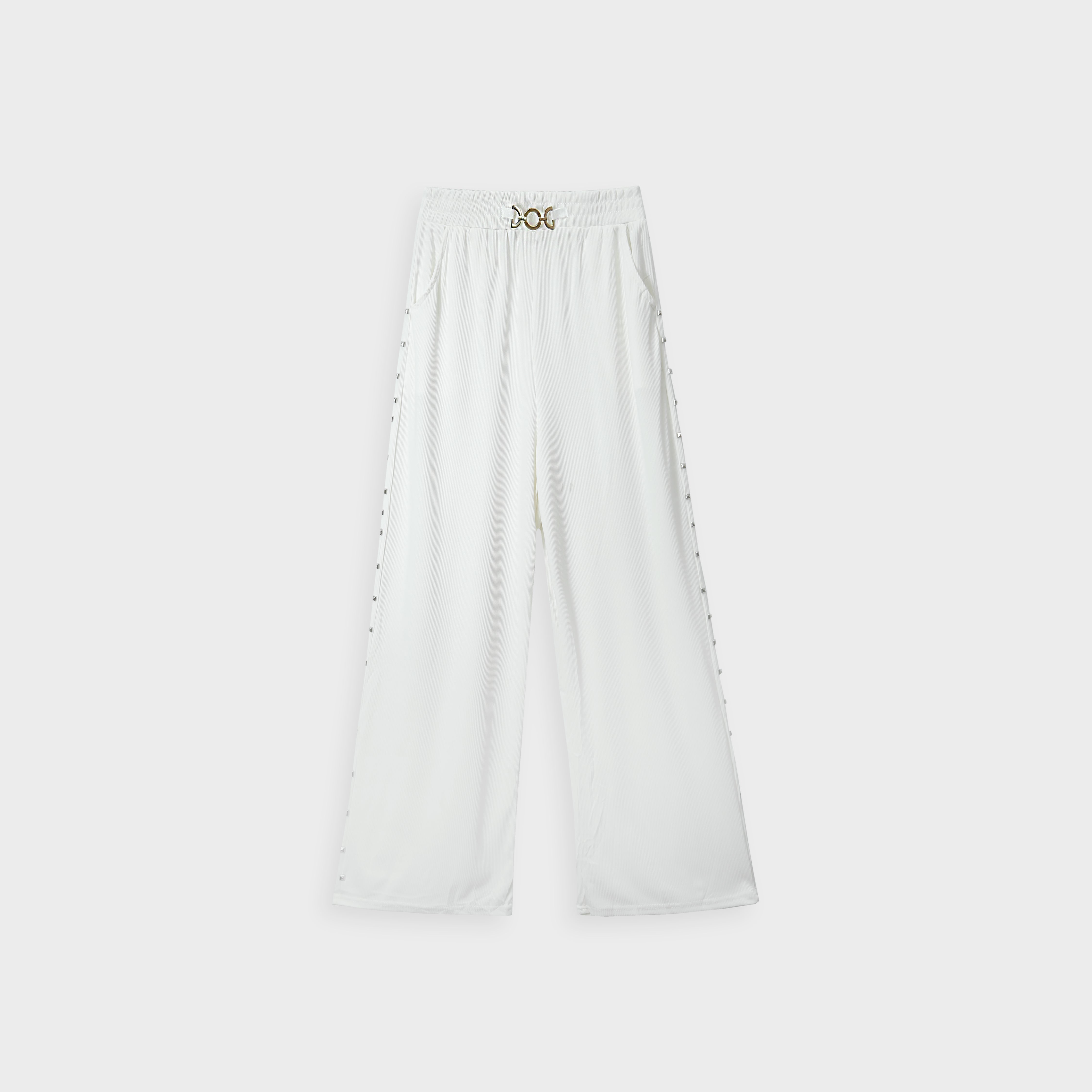 Imported Chifon White Bell Bottom Plazo Trouser For Girls