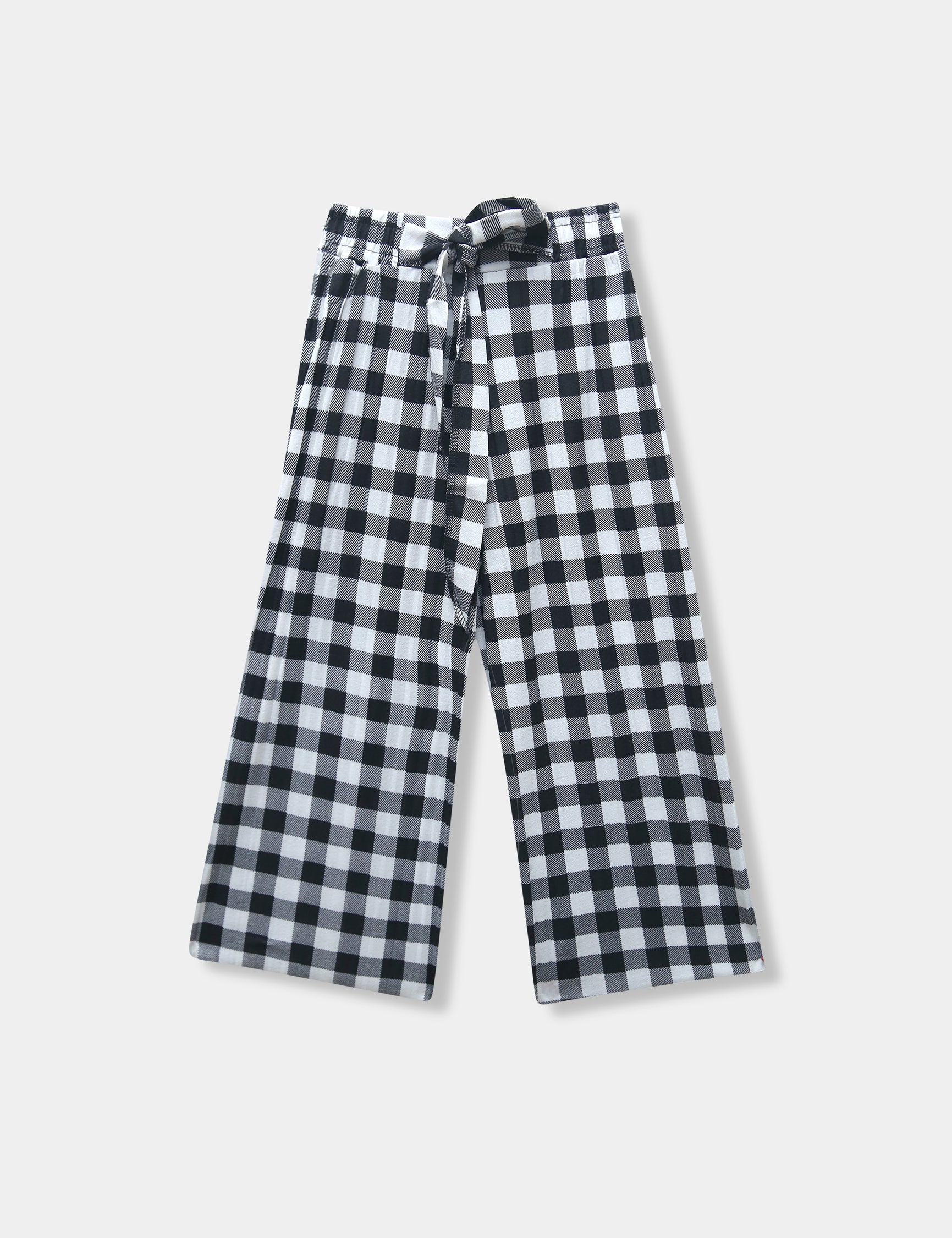 Girls Imported Linen Cotton White and Black Bell Bottom Plazo Trouser