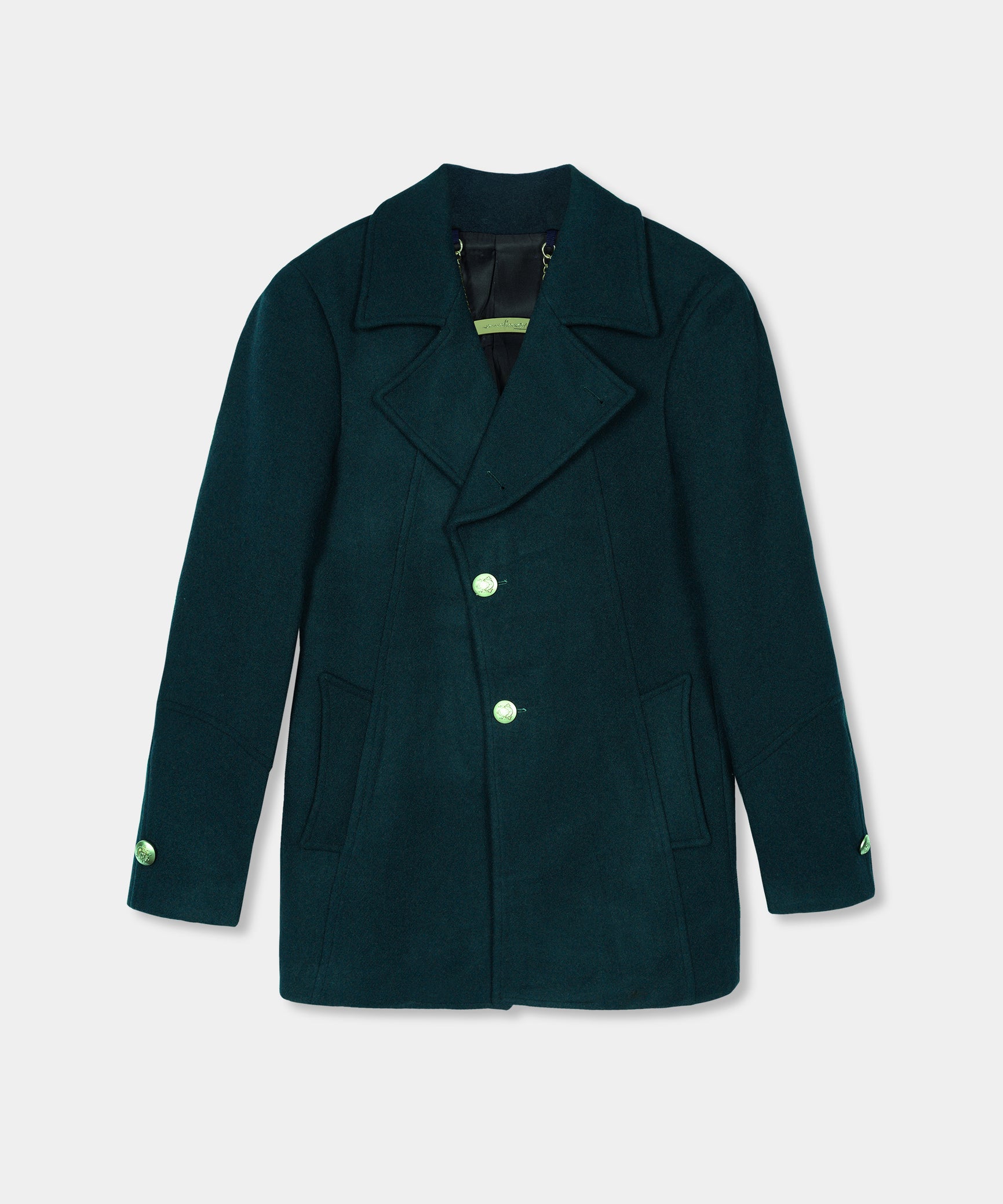 Women Imported Wool Sea Green Coat