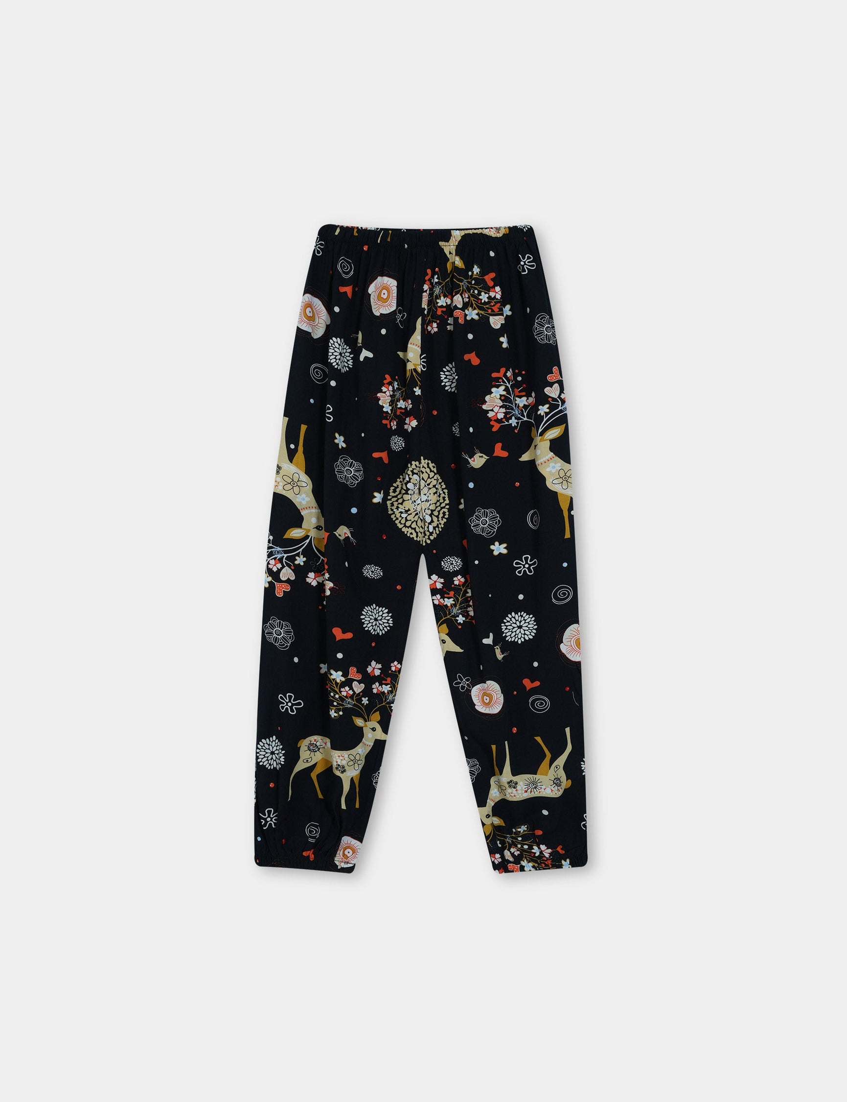Girls 100% Imported Soft Cotton Black Printed Trouser