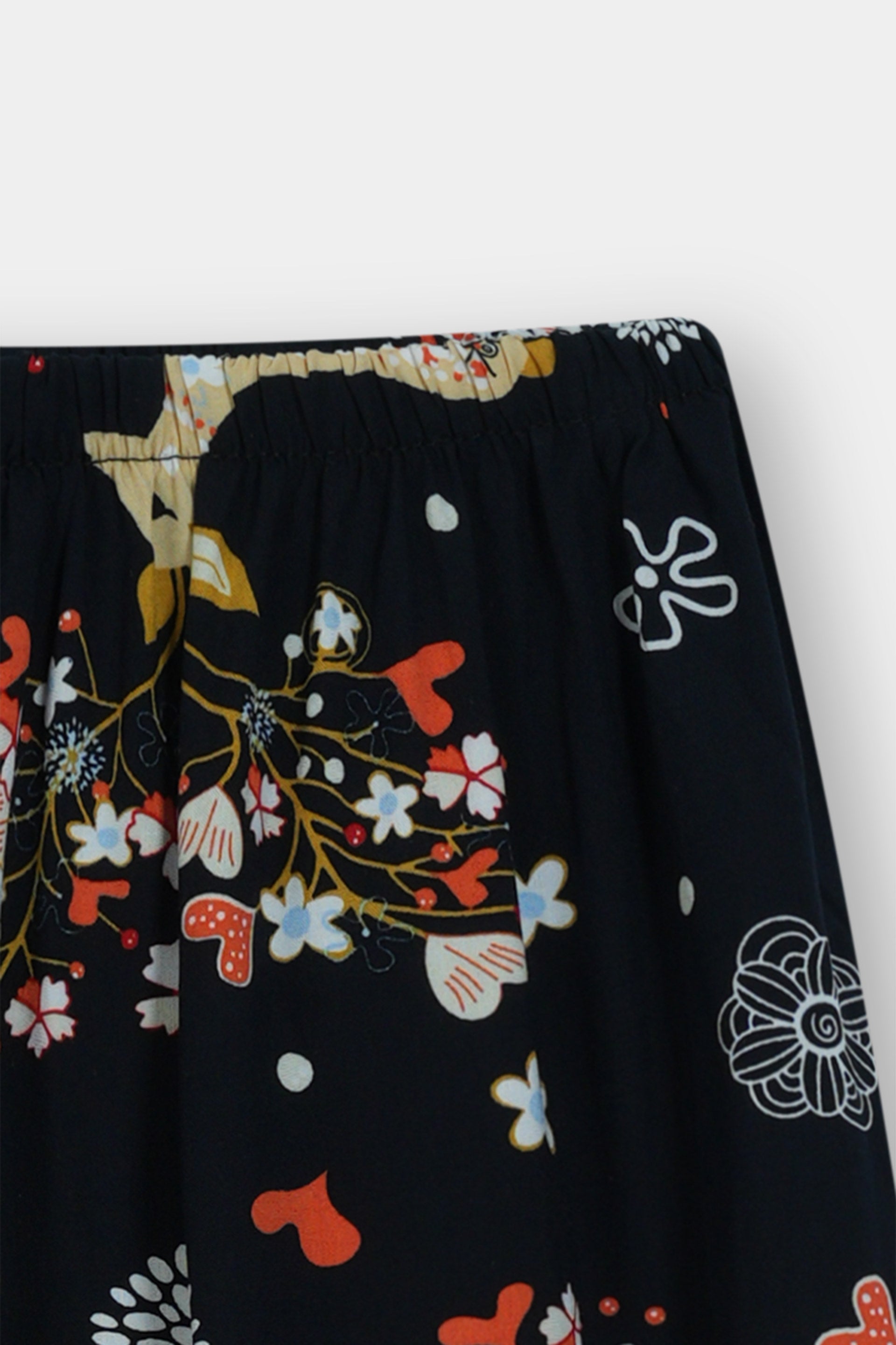 Girls 100% Imported Soft Cotton Black Printed Trouser