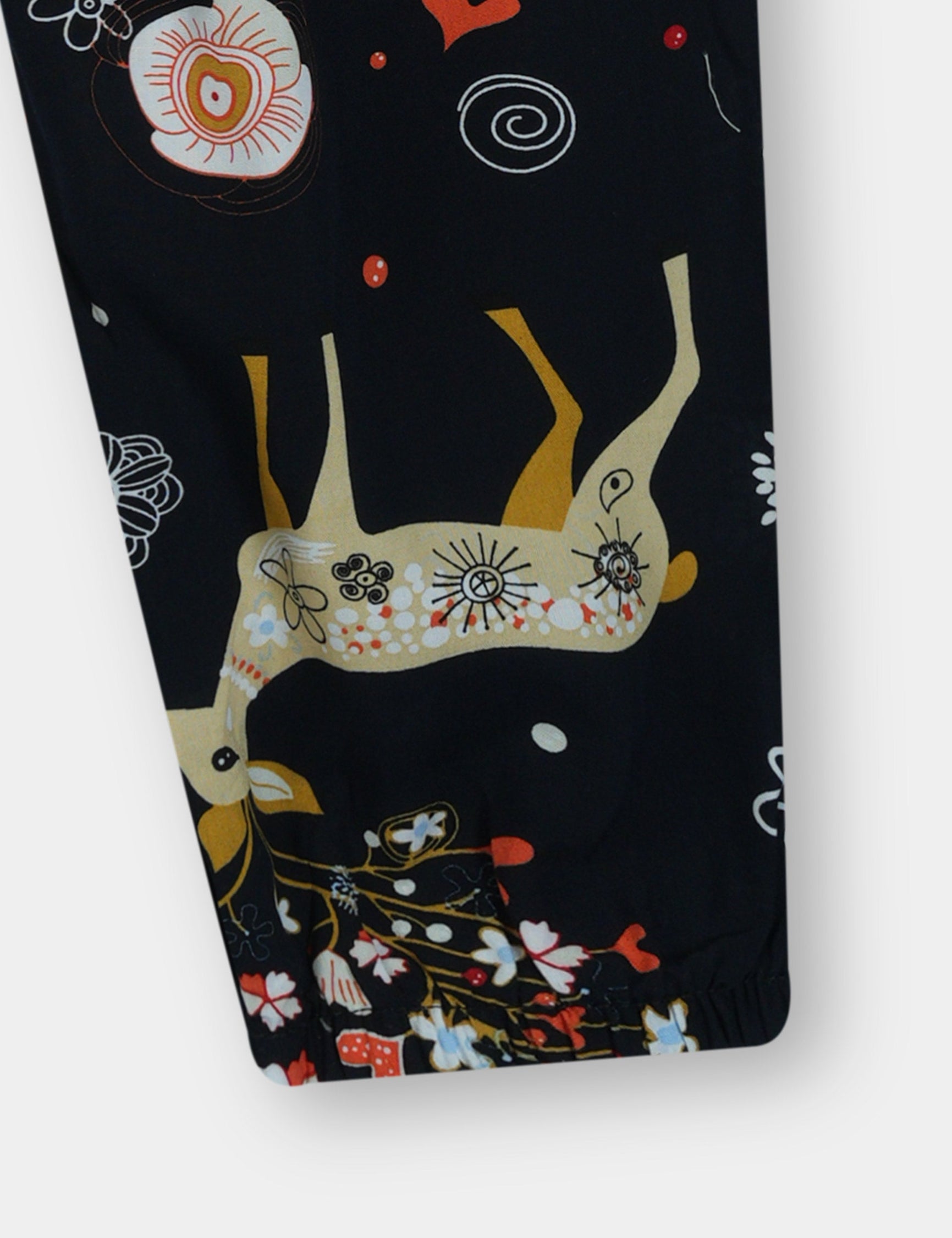 Girls 100% Imported Soft Cotton Black Printed Trouser