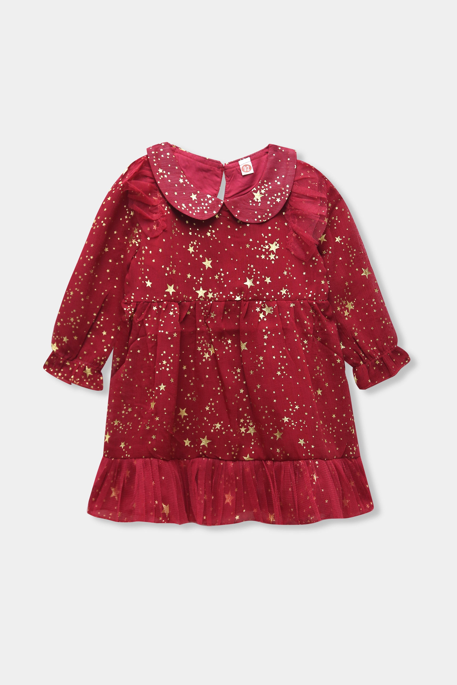 Girls Imported Red Frock With Net