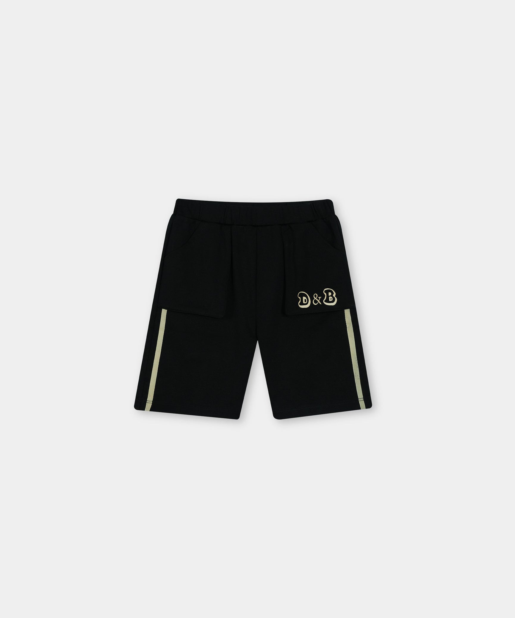 Kids 100% Imported Soft Cotton Black Shorts With logo Printed