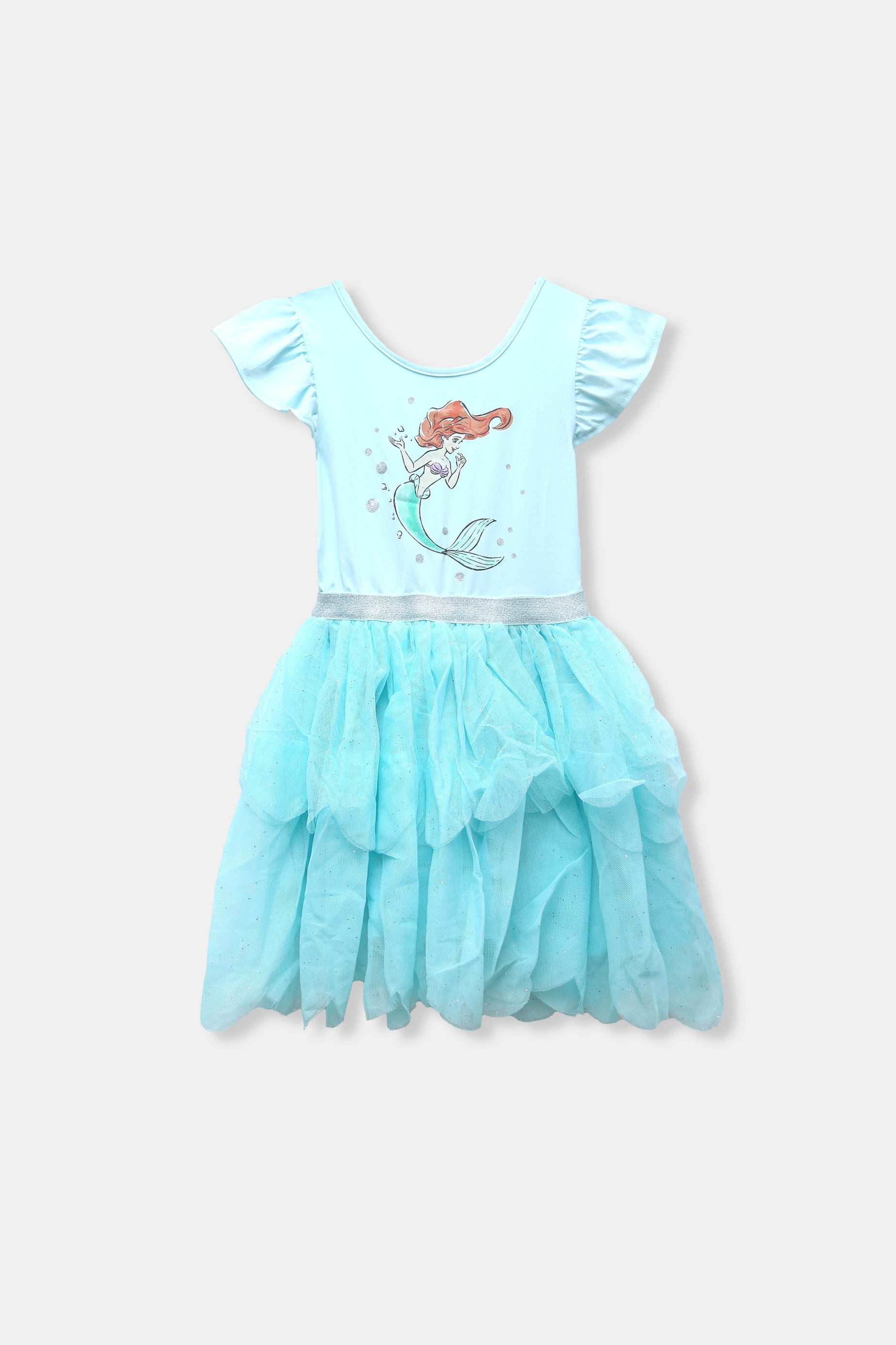 Girls Imported Disney Princess Aqua Frock