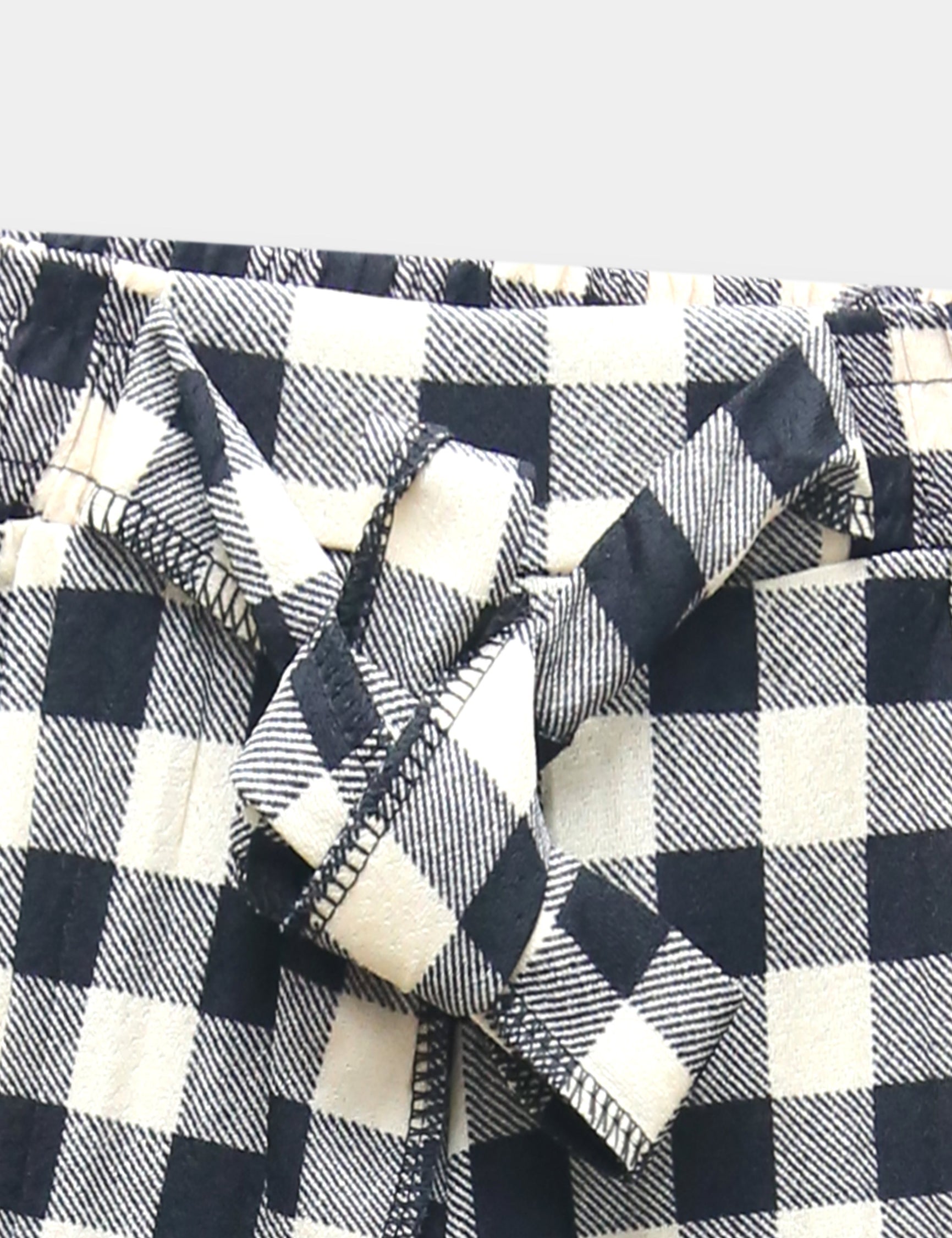 Girls Imported Linen Cotton Yellow And Black Check Bell Bottom Plazo Trouser